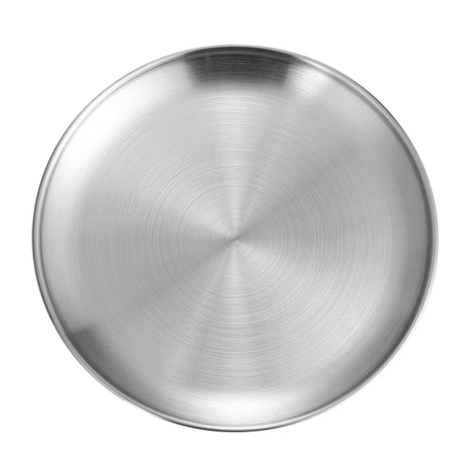 Stainless Steel Round Pizza Pan Tray Diameter 11.8in Round Brushed Metal