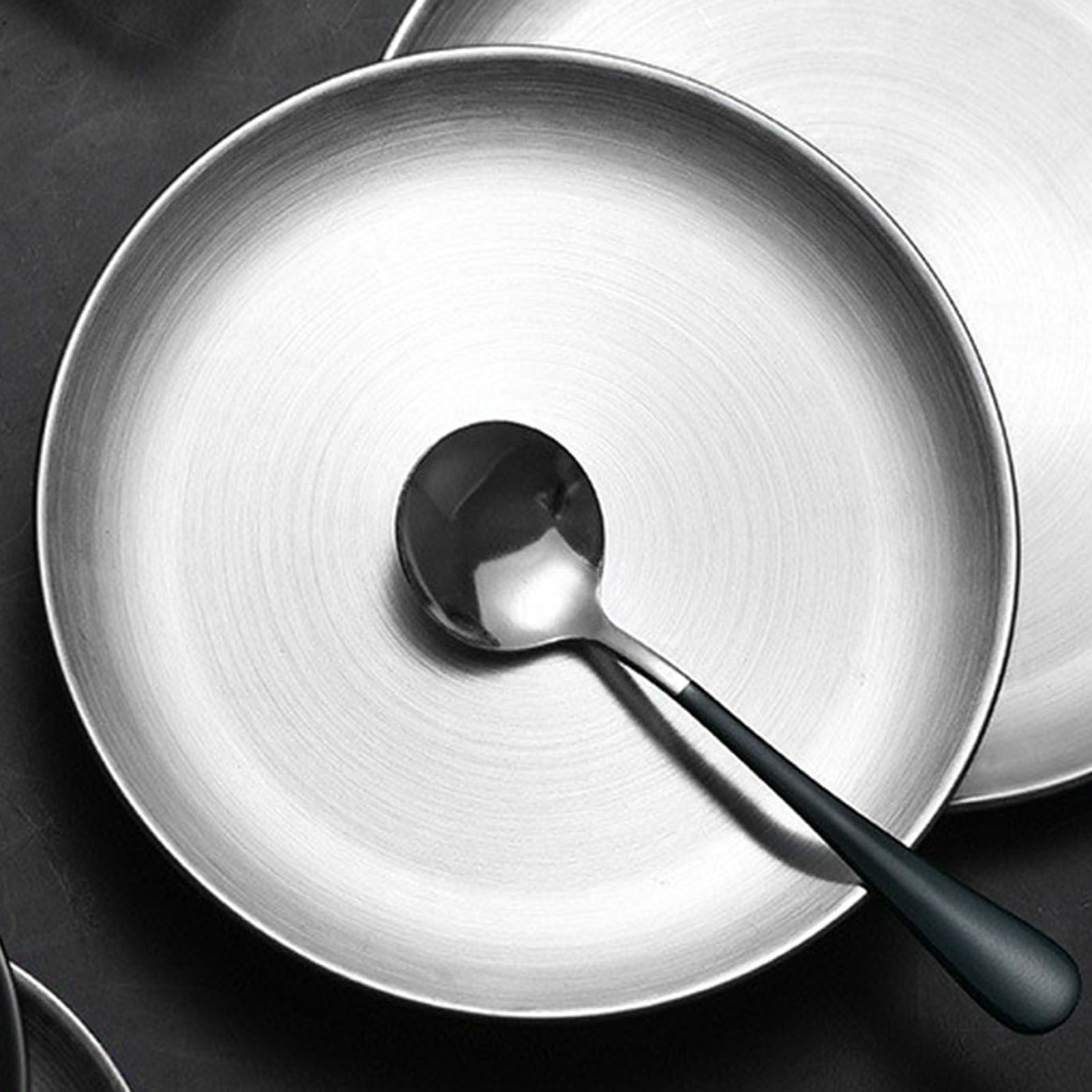 Stainless Steel Round Pizza Pan Tray Diameter 11.8in Round Brushed Metal view 10