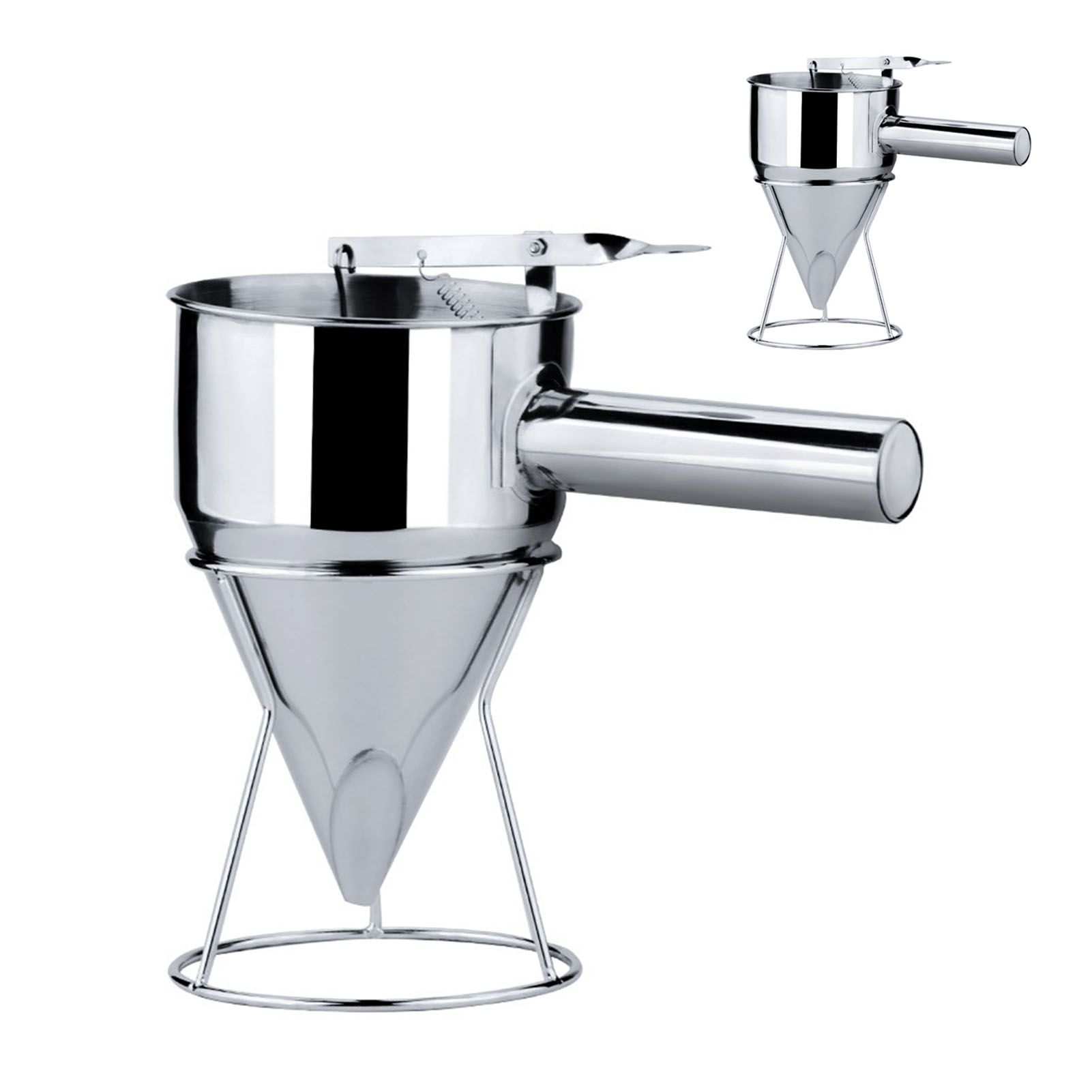 Stainless Steel Pancake Batter Dispenser Funnel 1200ML Large Capacity Conical view 3