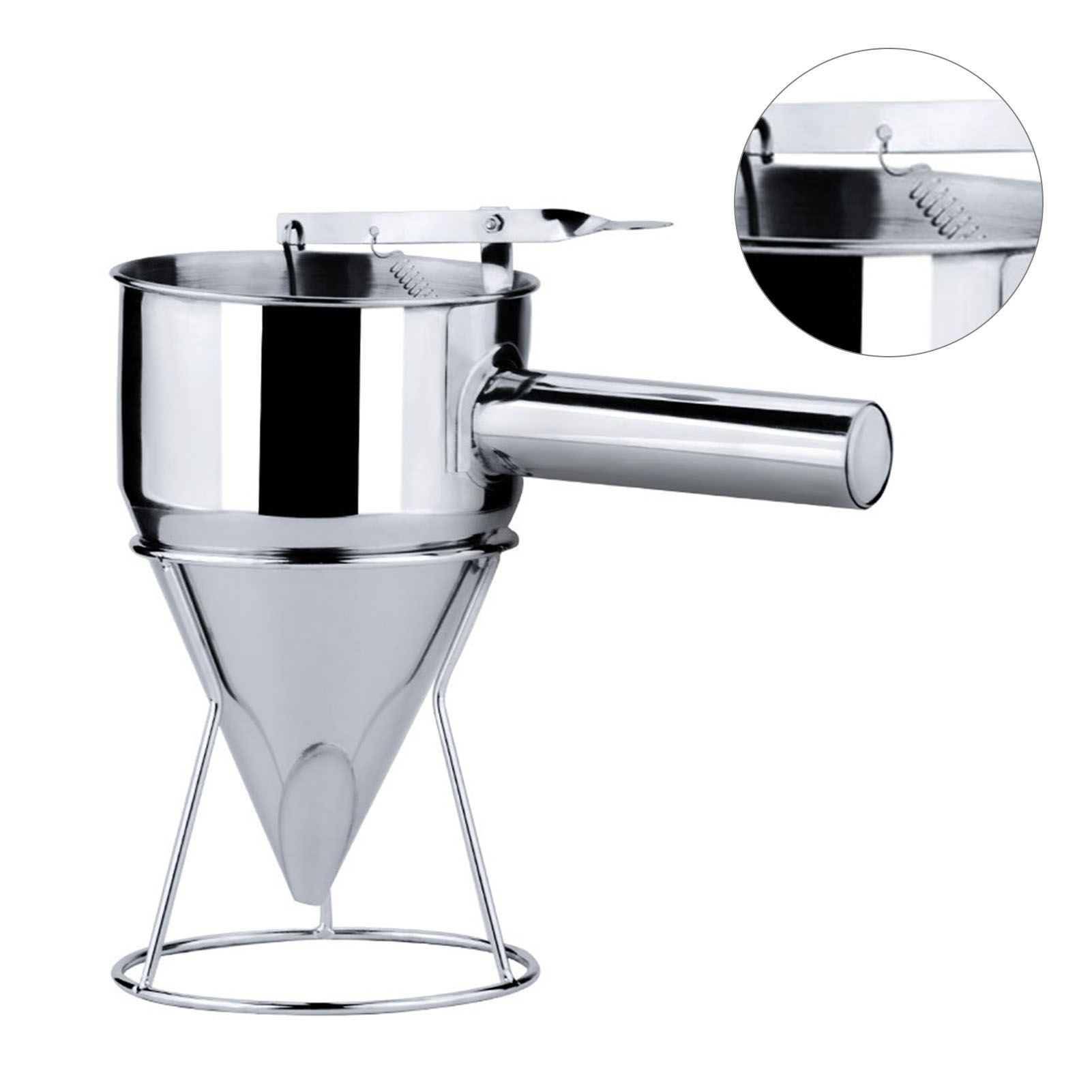 Stainless Steel Pancake Batter Dispenser Funnel 1200ML Large Capacity Conical view 4