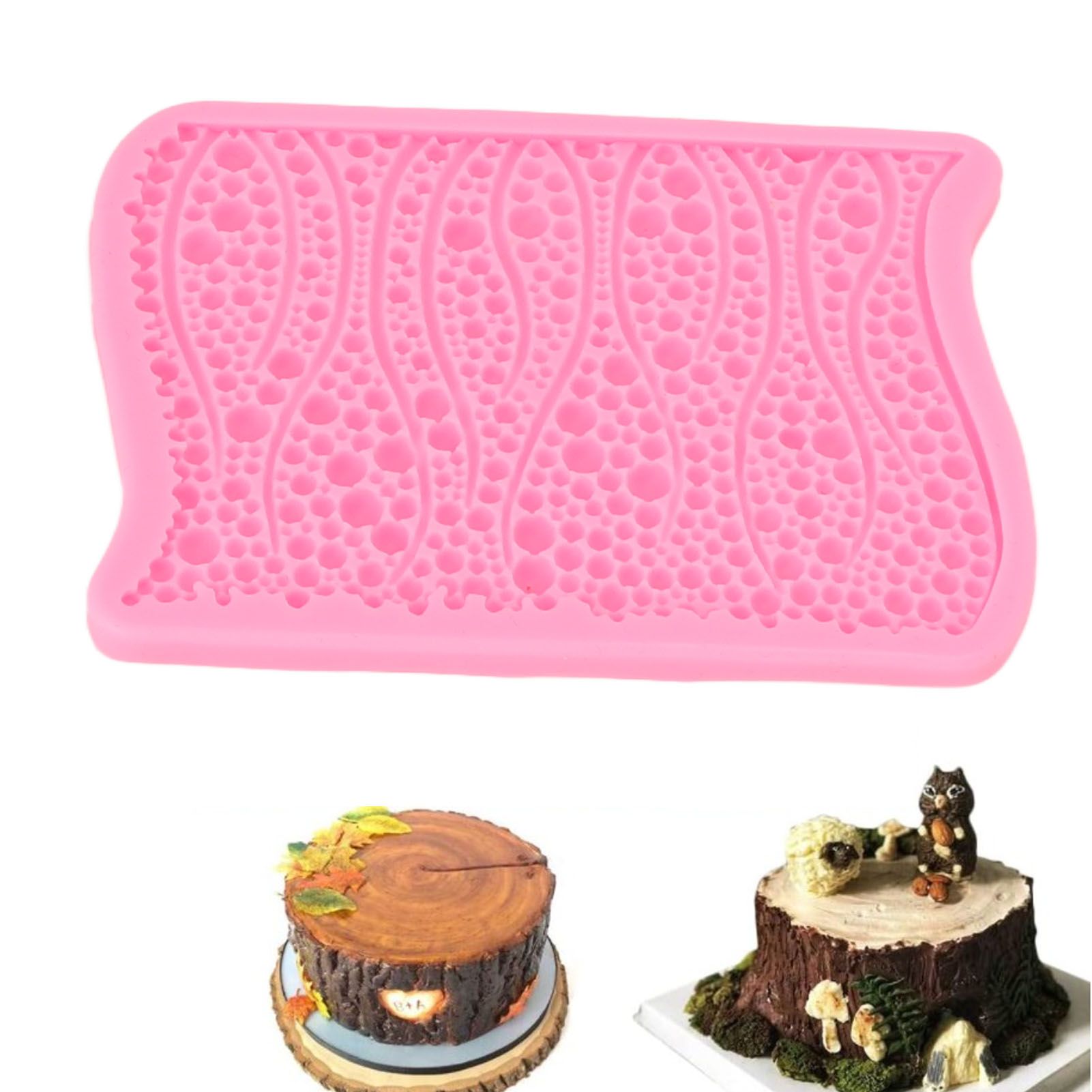 Tree Bark Cake Fondant Mold Silicone Tree Bark Texture Mold Fondant Impression view 11