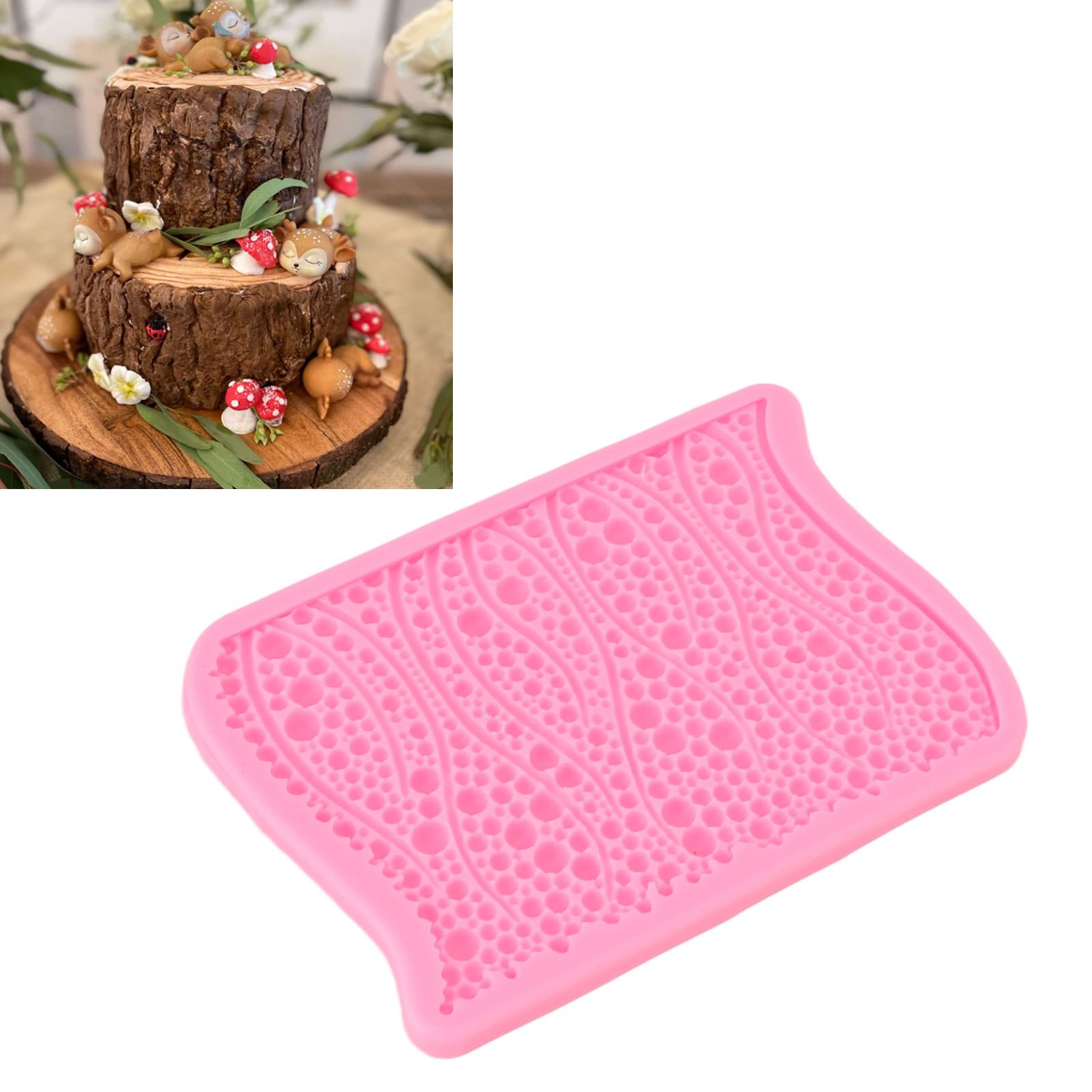 Tree Bark Cake Fondant Mold Silicone Tree Bark Texture Mold Fondant Impression view 12