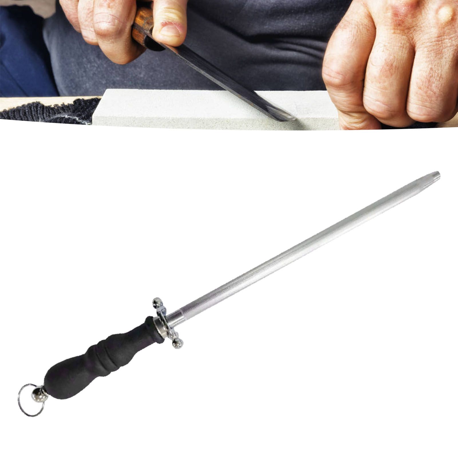 10in Knife Sharpener Stick Professional Honing Blade Sharpening Rod Stick for view 5