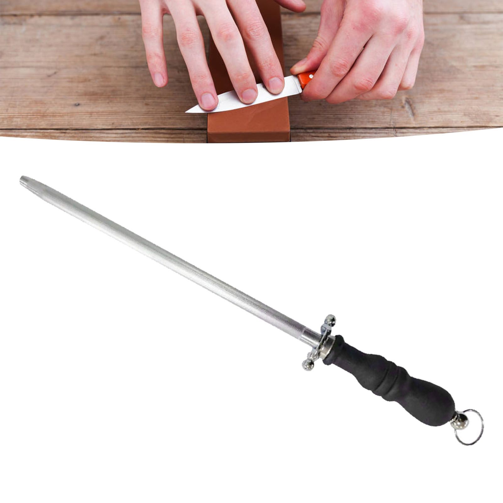 10in Knife Sharpener Stick Professional Honing Blade Sharpening Rod Stick for view 6