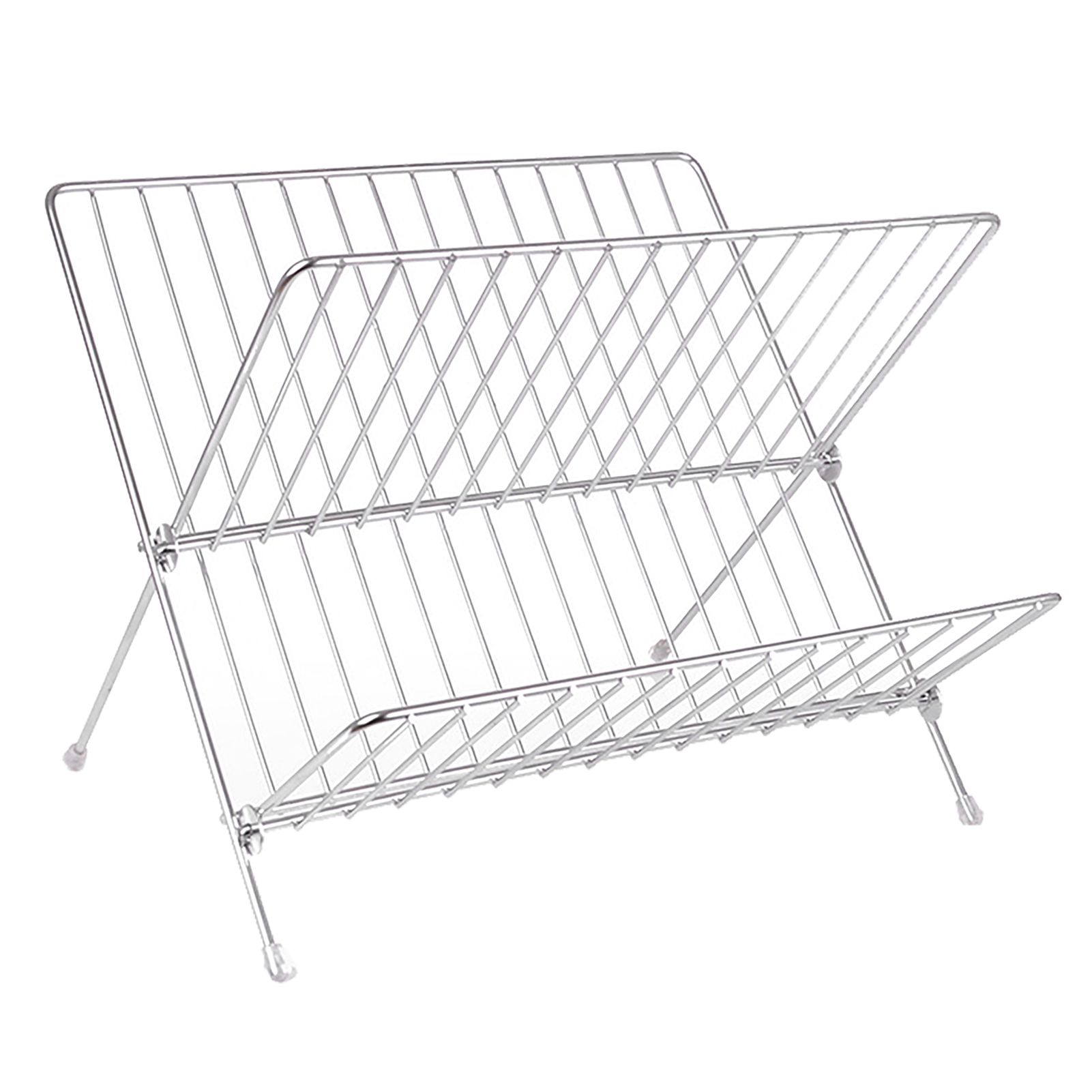 Dish Drainers Foldable X Shape 2 Tier Dish Drying Rack Dinner Plate Bowl