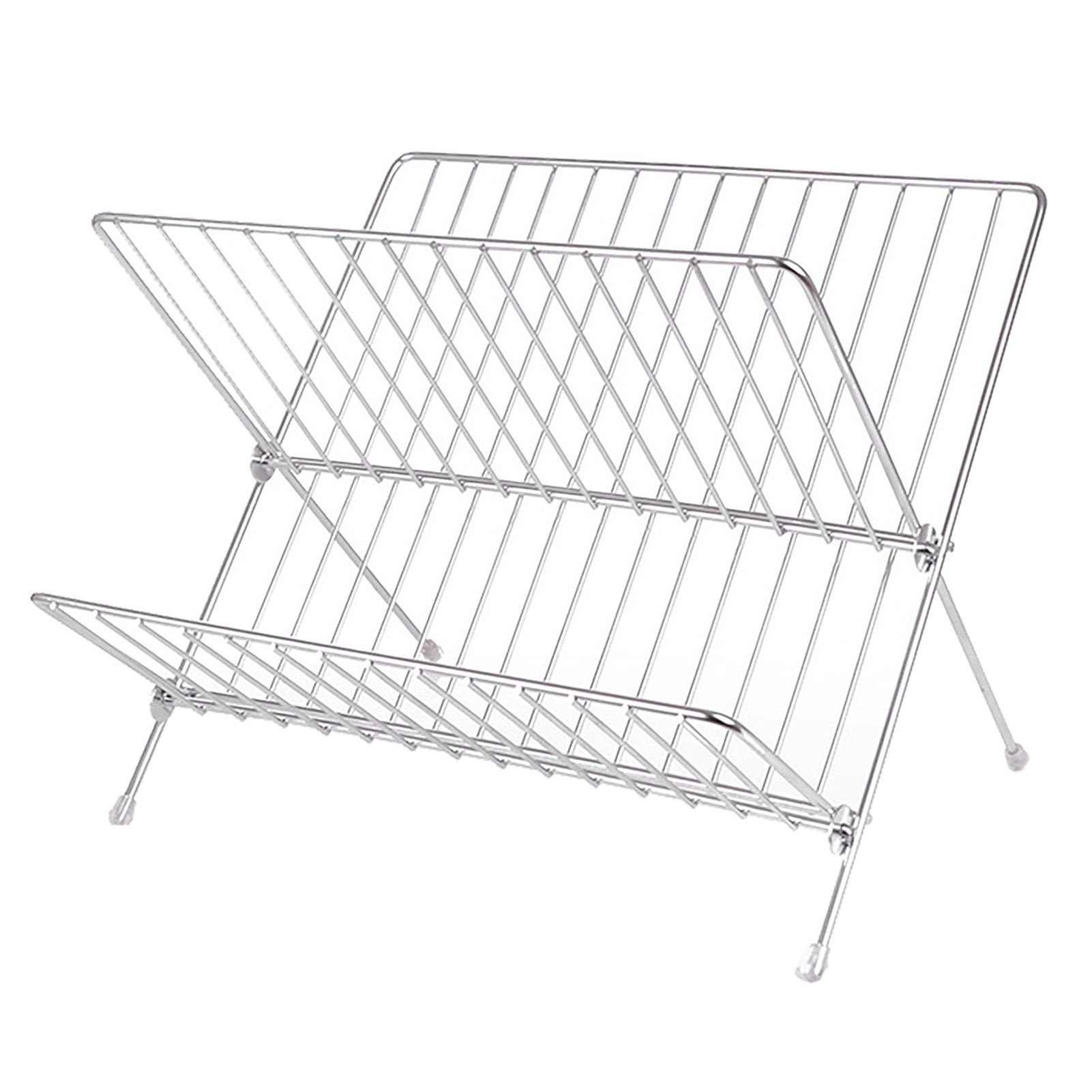 Dish Drainers Foldable X Shape 2 Tier Dish Drying Rack Dinner Plate Bowl view 3