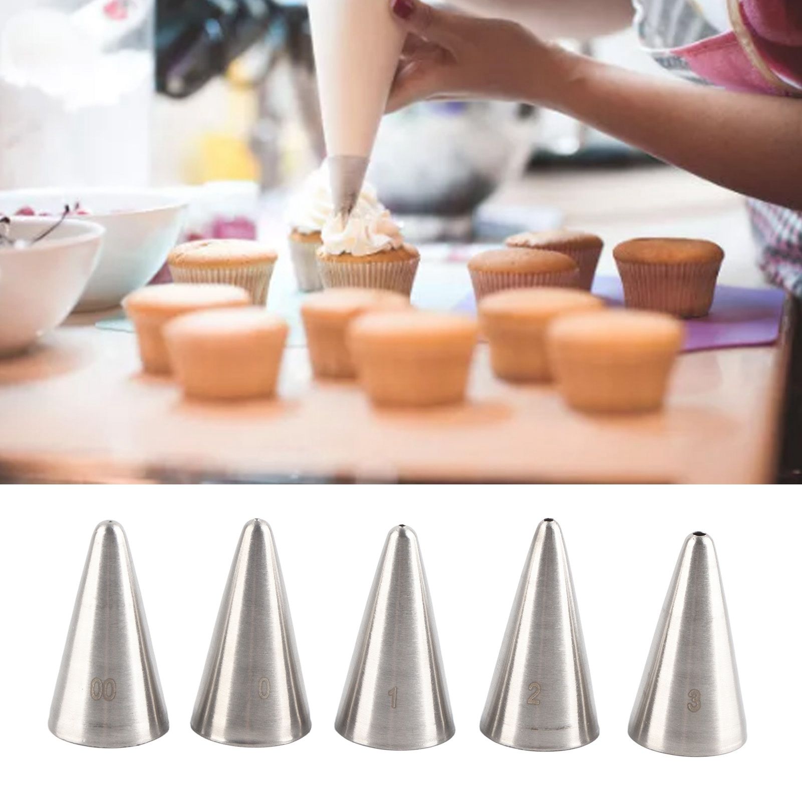 5 Pcs Piping Tips Set Stainless Steel Cake Decorating Supplies for Baking view 5