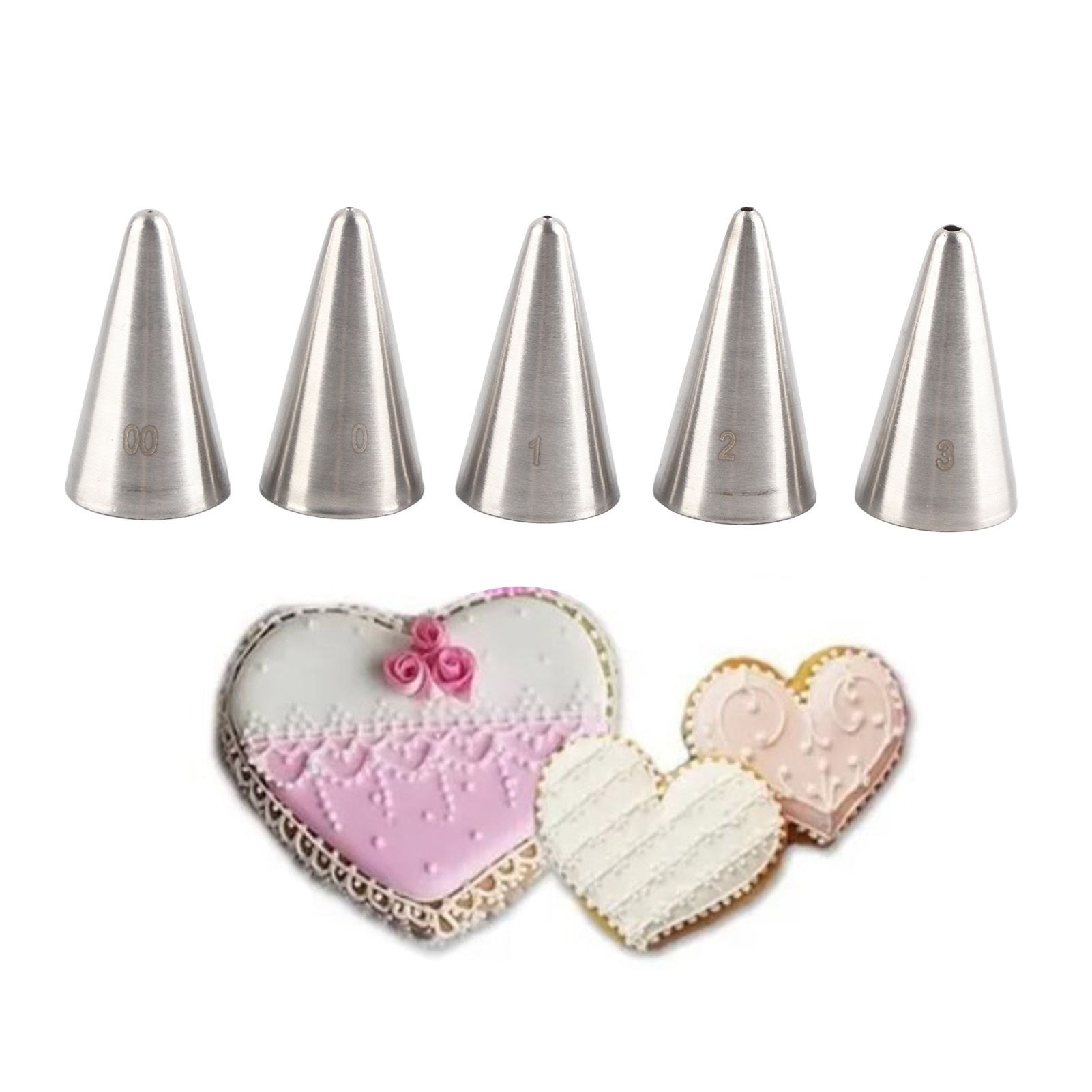 5 Pcs Piping Tips Set Stainless Steel Cake Decorating Supplies for Baking view 10