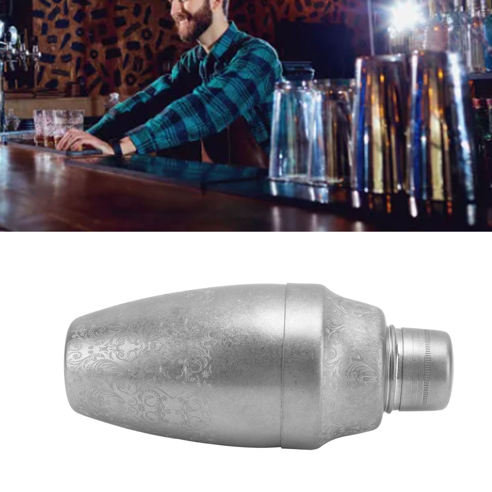 Cocktail Shaker 304 Stainless Steel Boston Shaker Mixer with Built in Strainer view 11