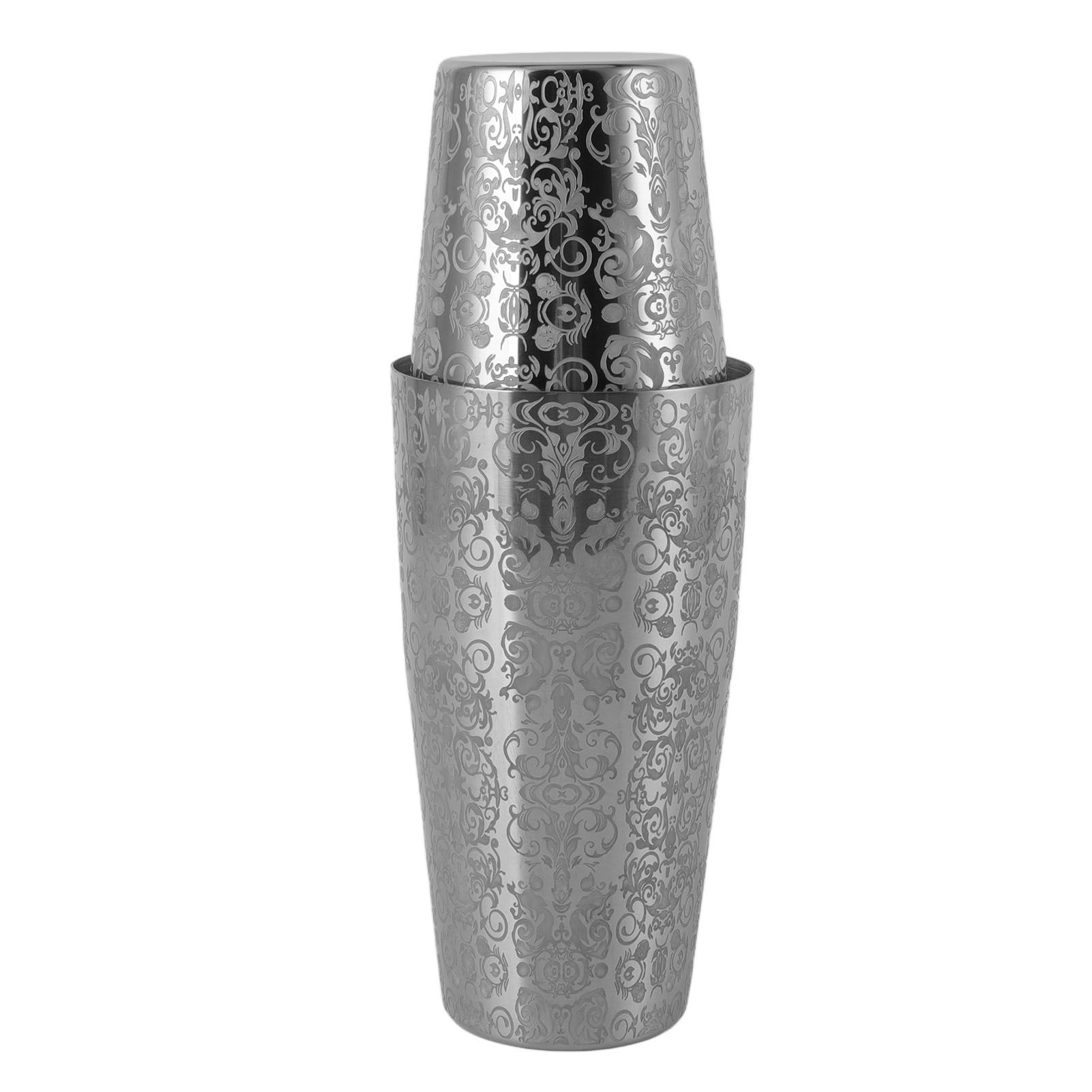 Stainless Steel Cocktail Shaker Engraved Martini Shaker Silver Japanese view 3
