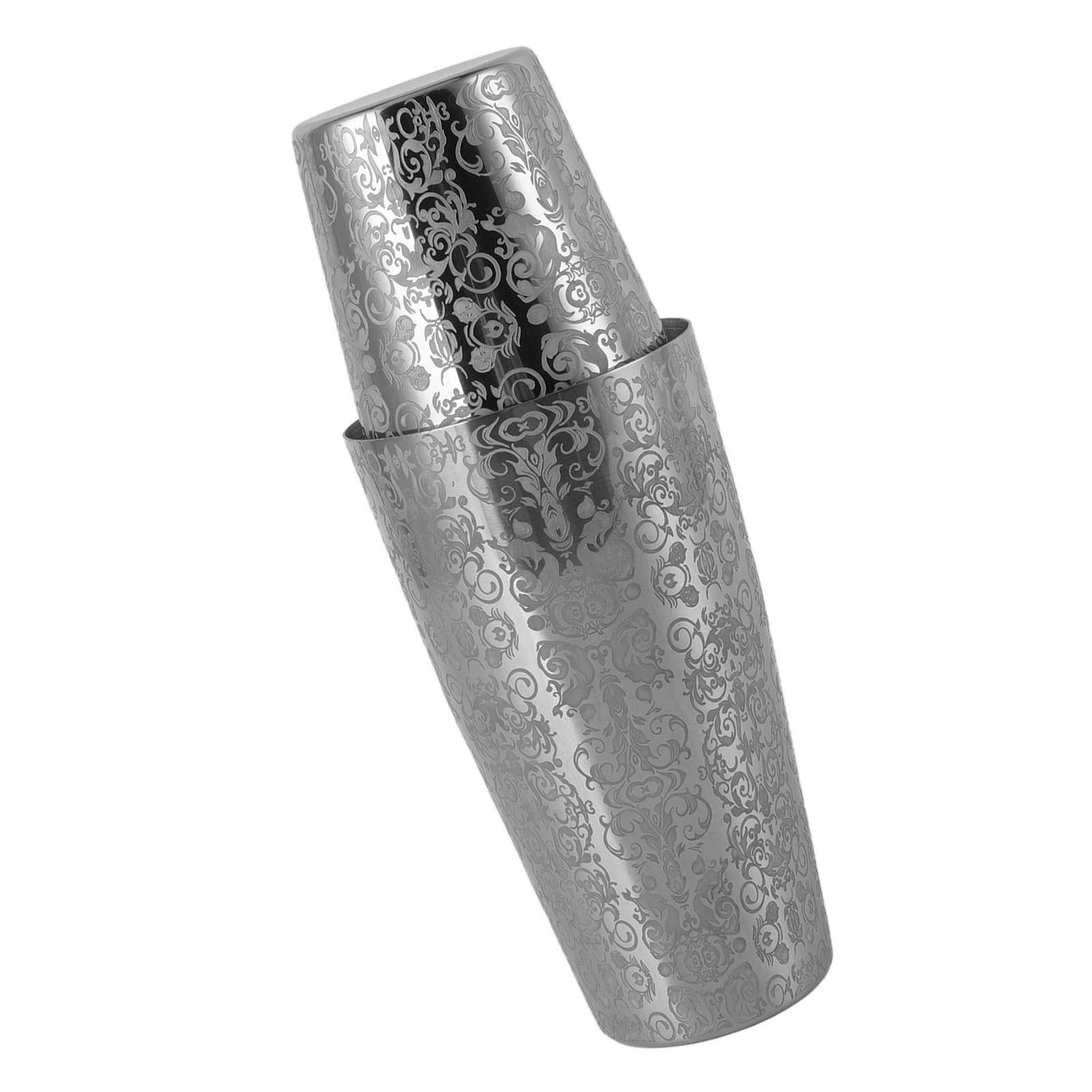 Stainless Steel Cocktail Shaker Engraved Martini Shaker Silver Japanese view 10