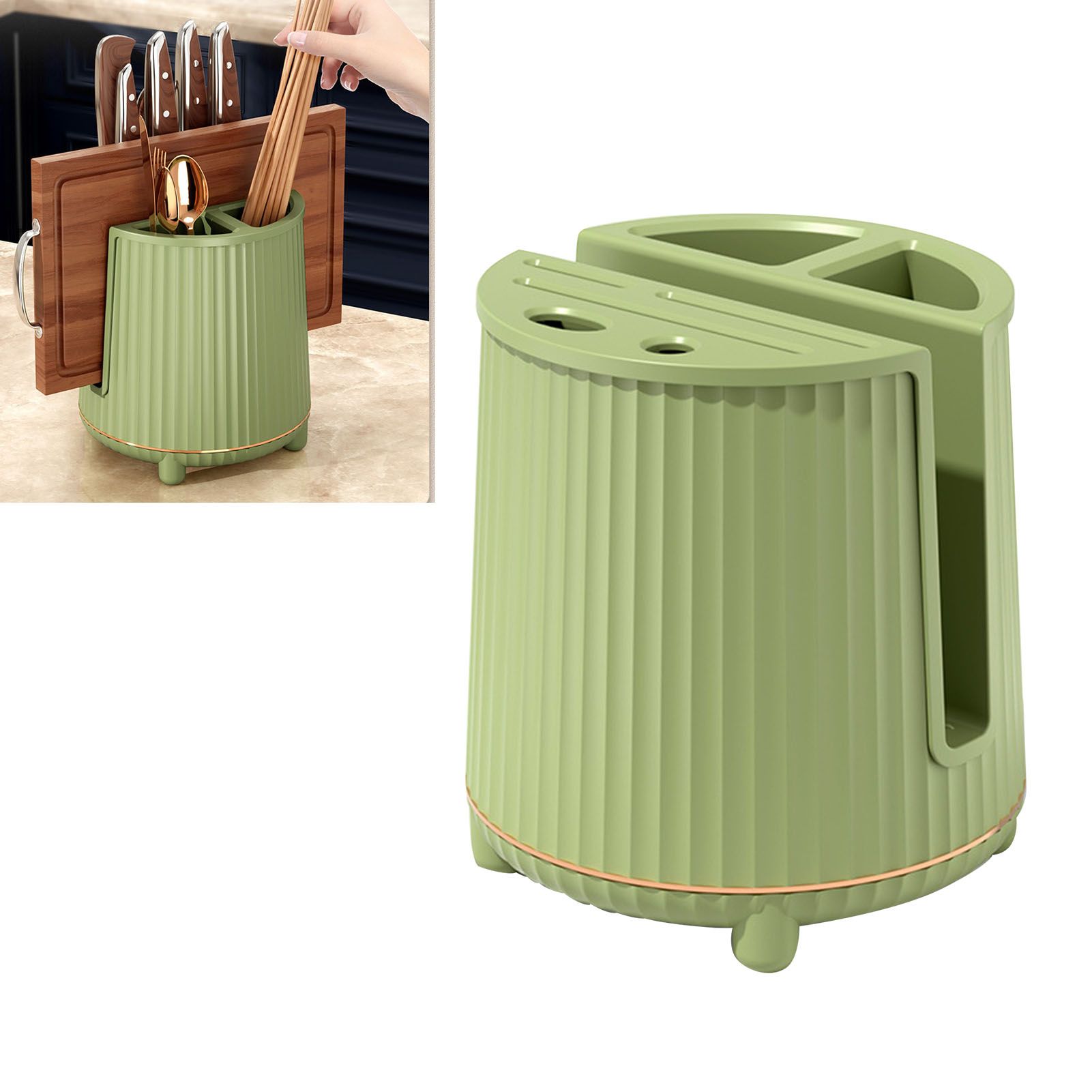 Multifunctional Rotating Knife Holder Kitchen Chopping Board Knife Storage view 12
