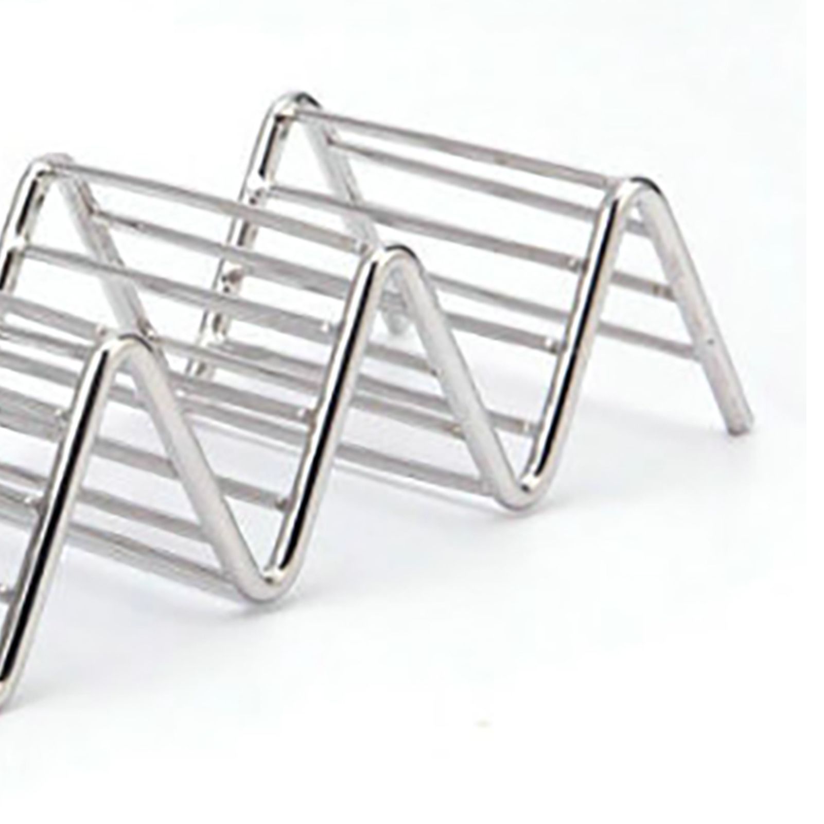 Taco Stand Stainless Steel 3 Grid V Shaped Glossy Taco Holder Rack for Kitchen view 7