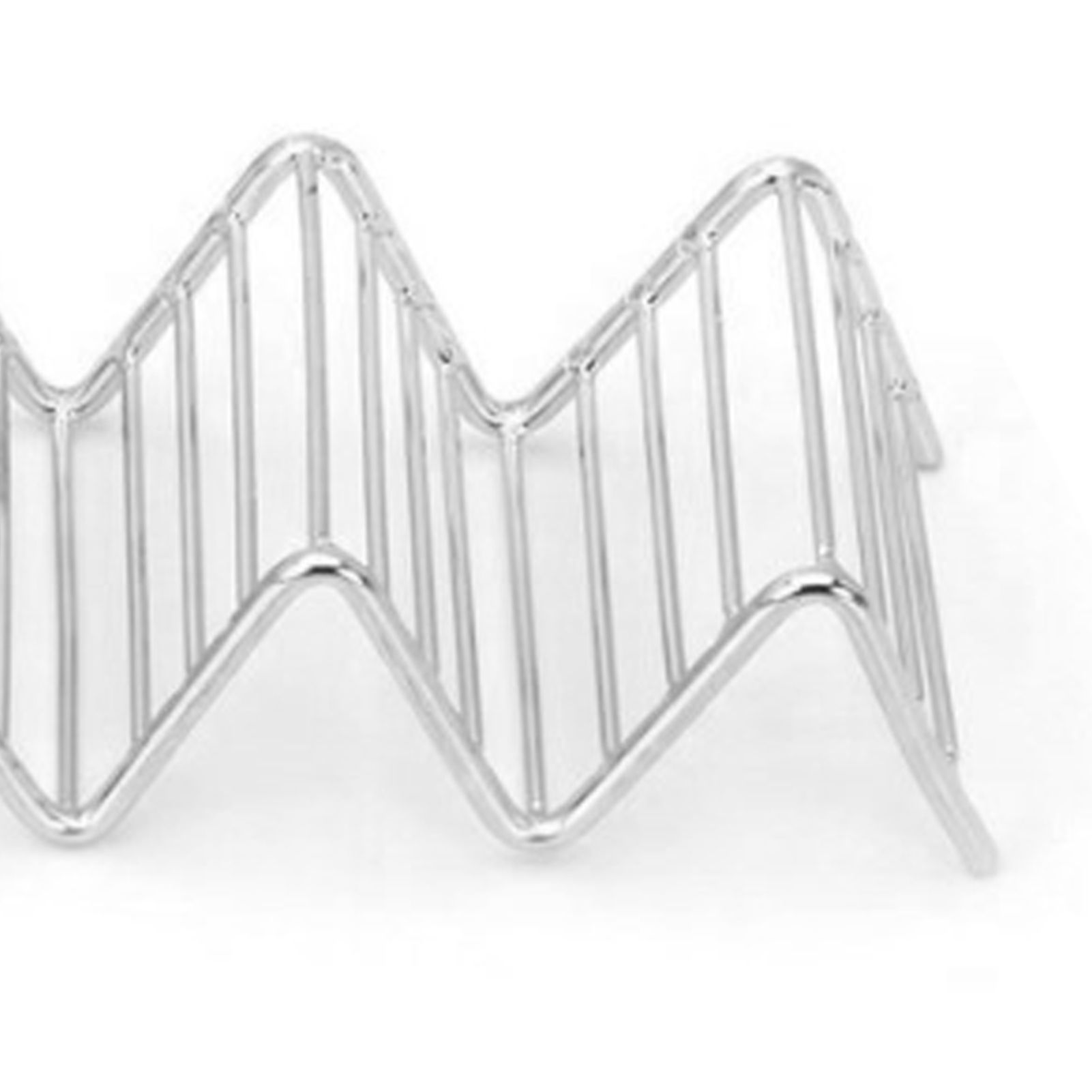 Taco Stand Stainless Steel 3 Grid V Shaped Glossy Taco Holder Rack for Kitchen view 8