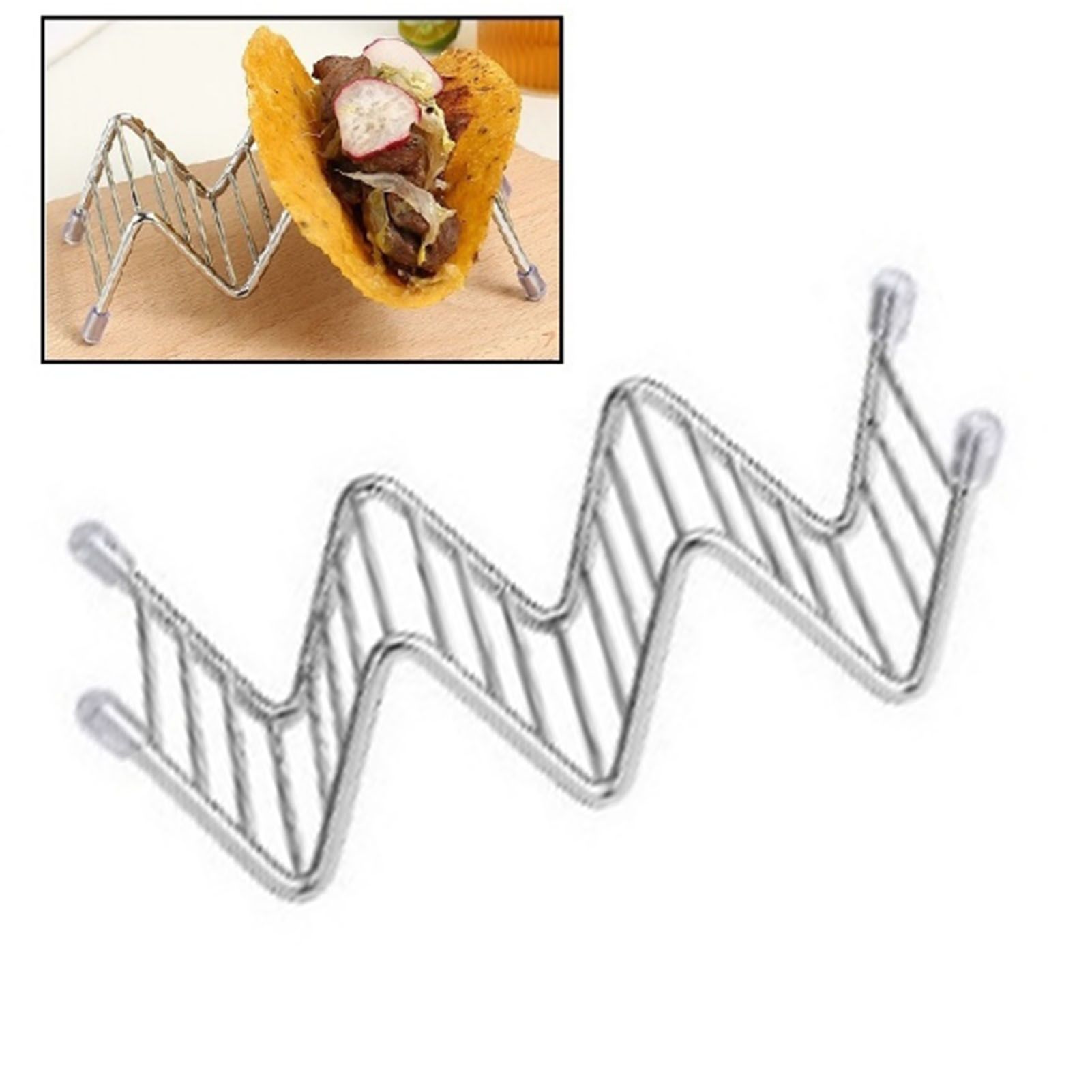 Stainless Steel V Shaped Taco Holder Corn Roll Spring Roll Taco Stand Home view 6