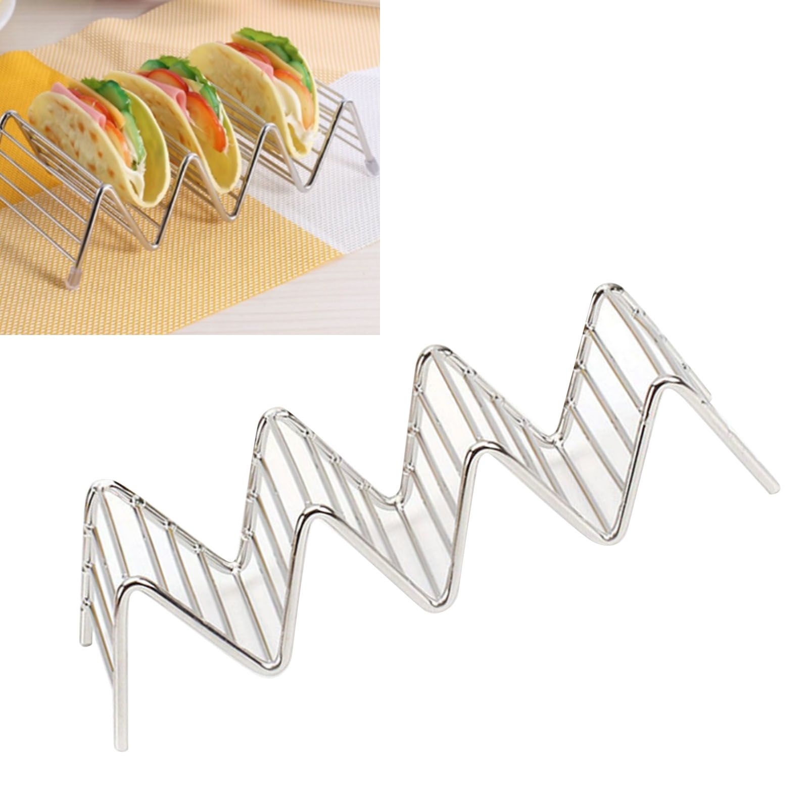 Stainless Steel V Shaped Taco Holder Corn Roll Spring Roll Taco Stand Home view 6