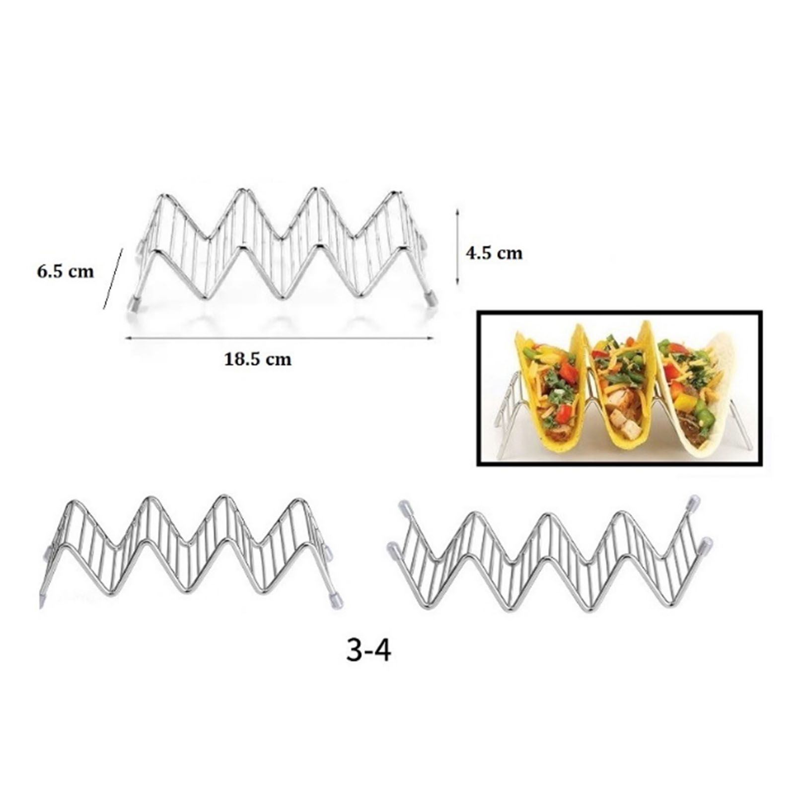 Stainless Steel V Shaped Taco Holder Corn Roll Spring Roll Taco Stand Home view 13