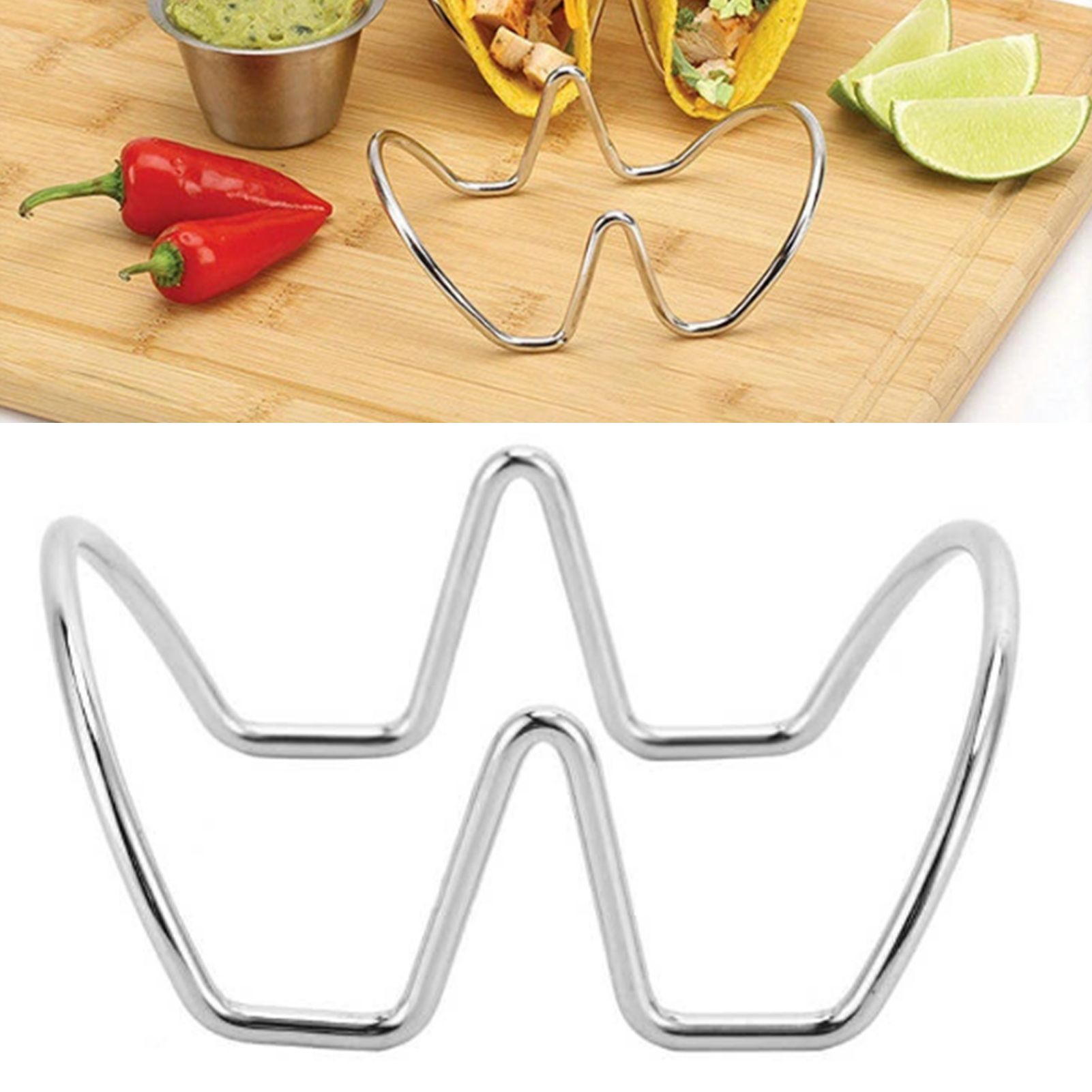 Taco Holder U Shaped Taco Rack Stainless Steel Taco Shell Stand Up Holder for view 5