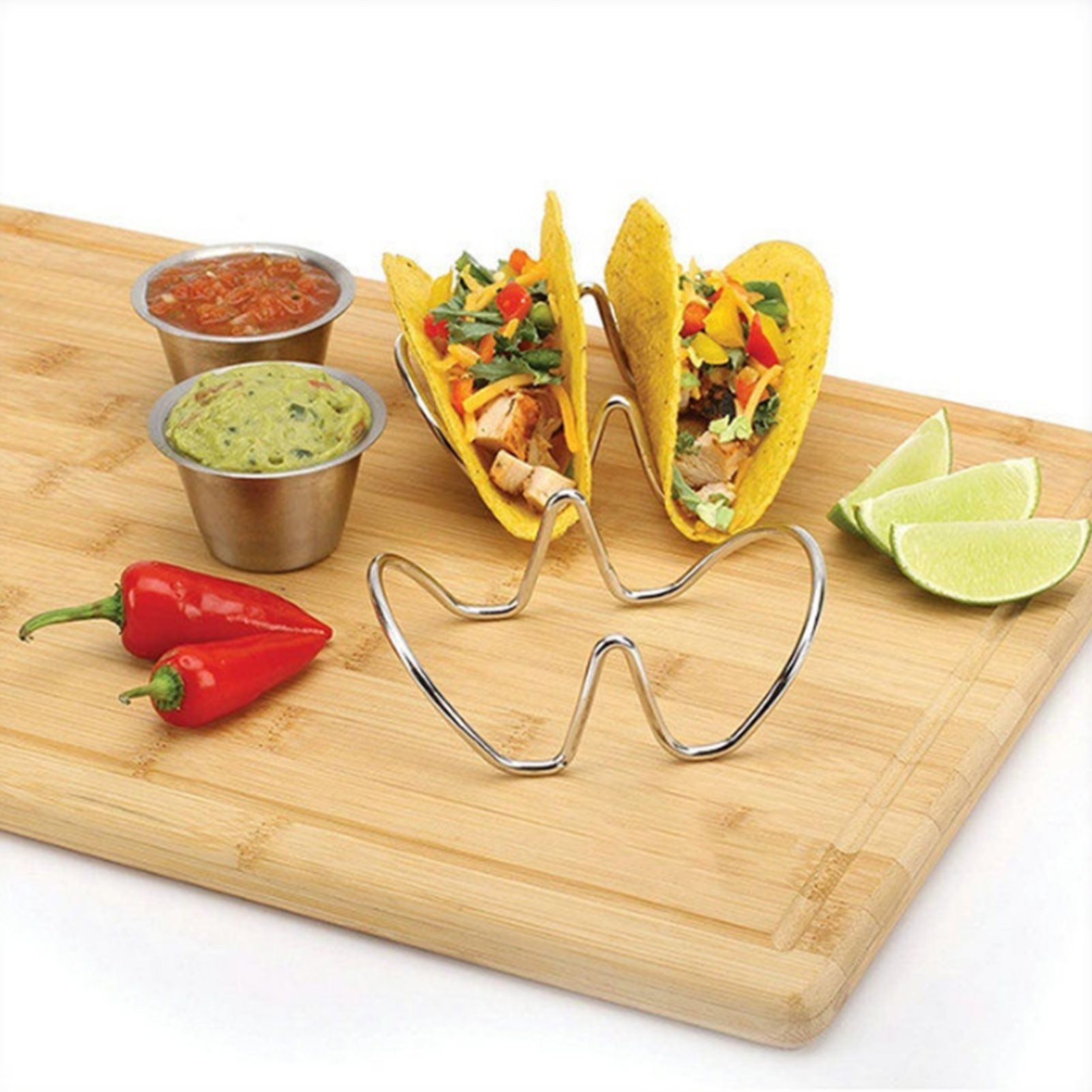 Taco Holder U Shaped Taco Rack Stainless Steel Taco Shell Stand Up Holder for view 11