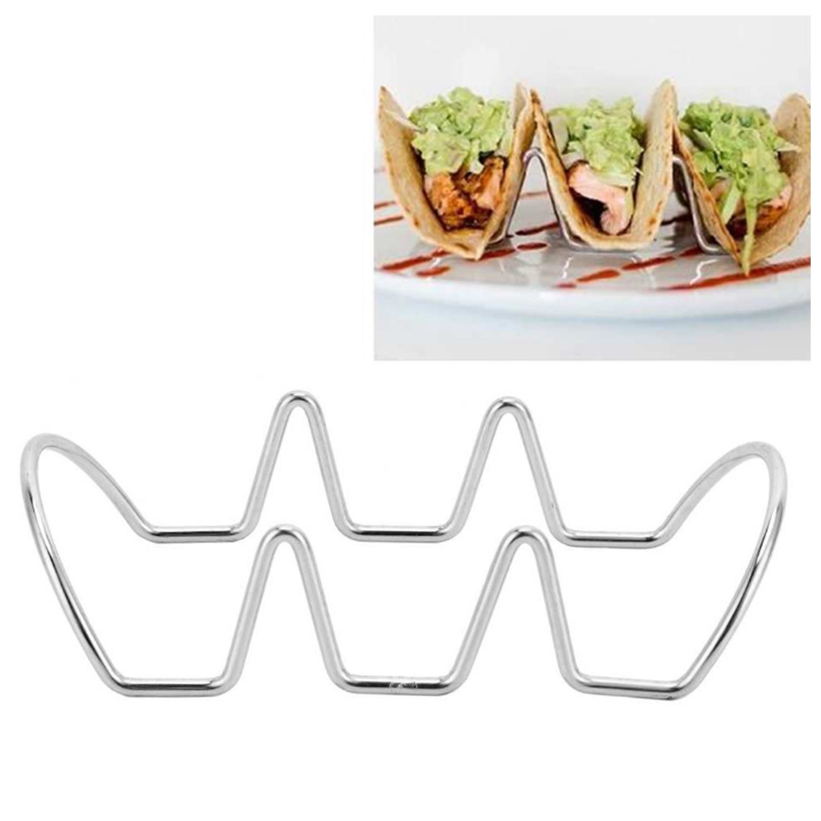 Taco Holder U Shaped Taco Rack Stainless Steel Taco Shell Stand Up Holder for view 6