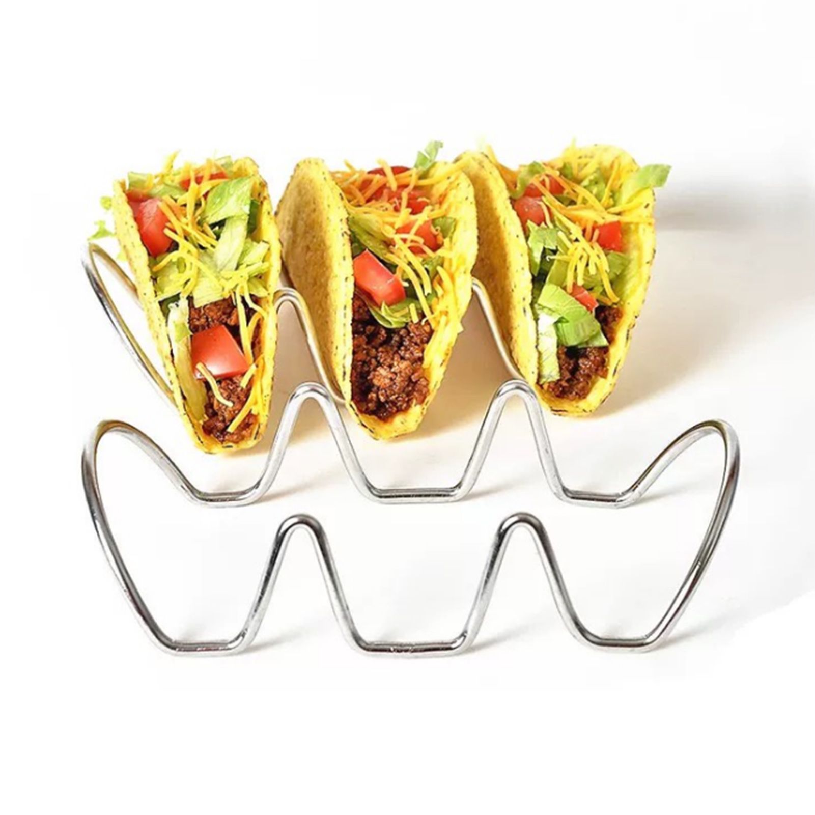 Taco Holder U Shaped Taco Rack Stainless Steel Taco Shell Stand Up Holder for view 11
