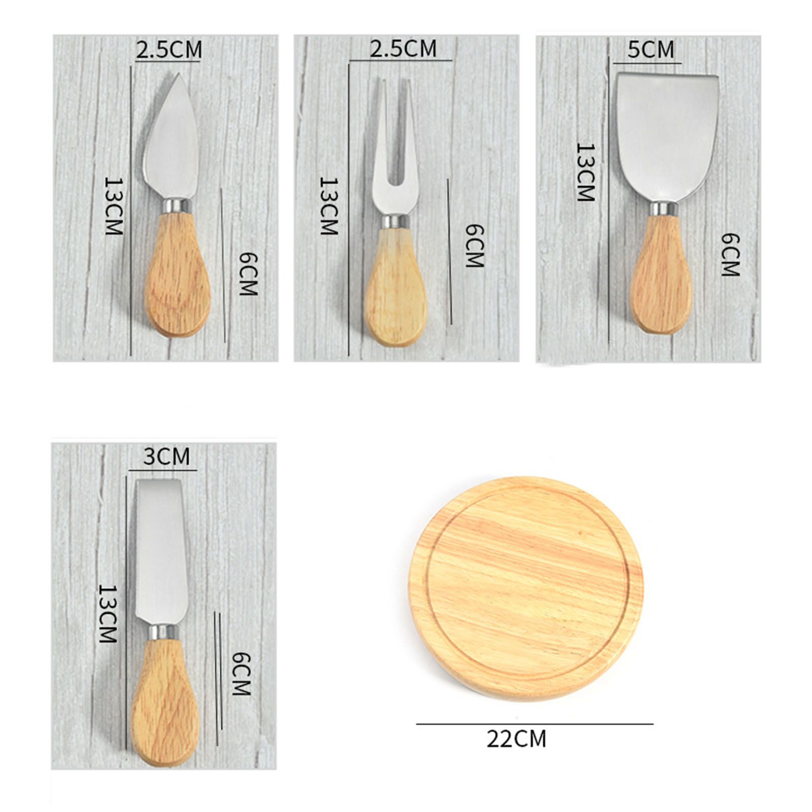 Cheese Knives Set Stainless Steel Blade Ergonomic Handle Cheese Cutter Fork view 10