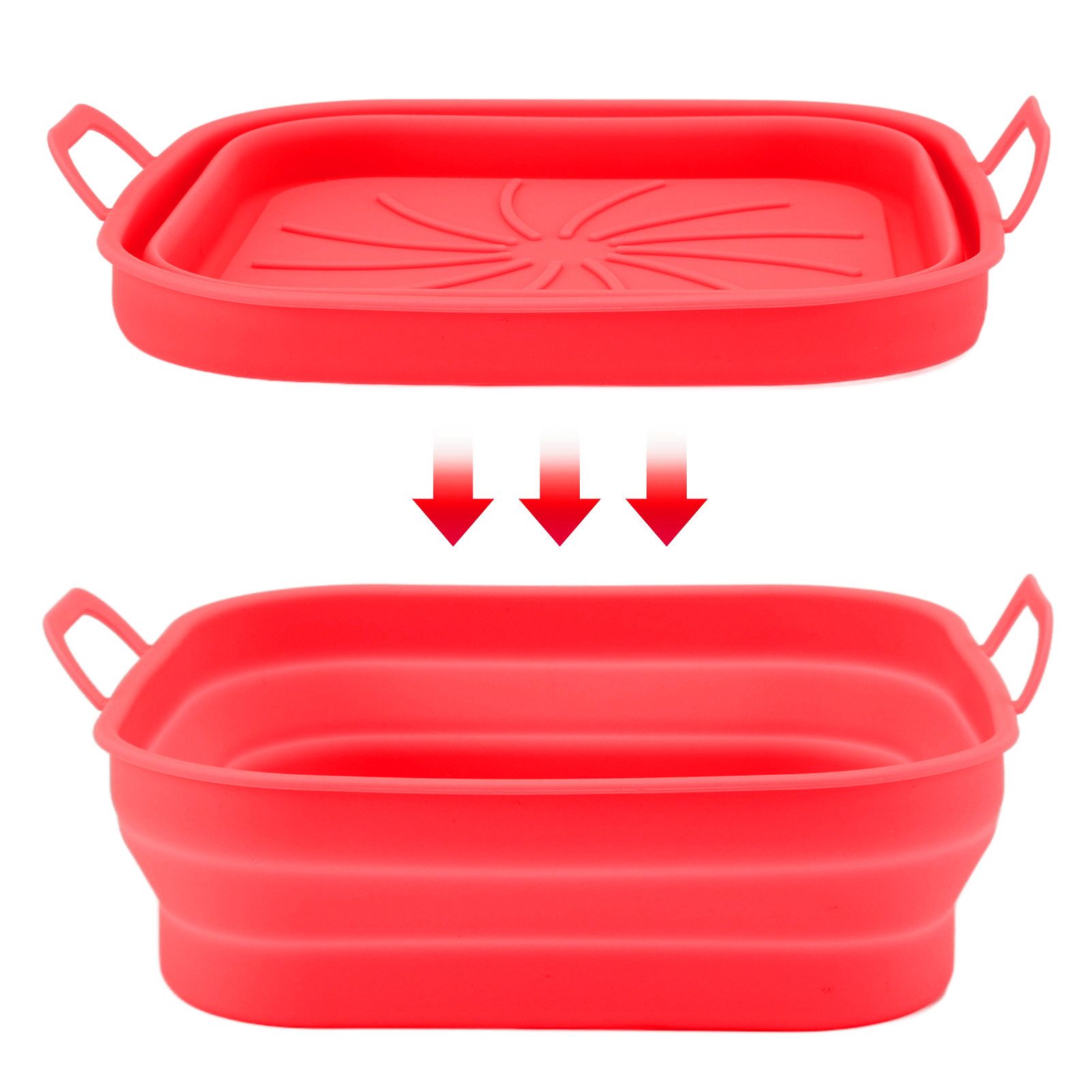 20.5cm Fryer Liners Square Folding Dishwasher Safe Silicone Fryer Pot Basket view 10