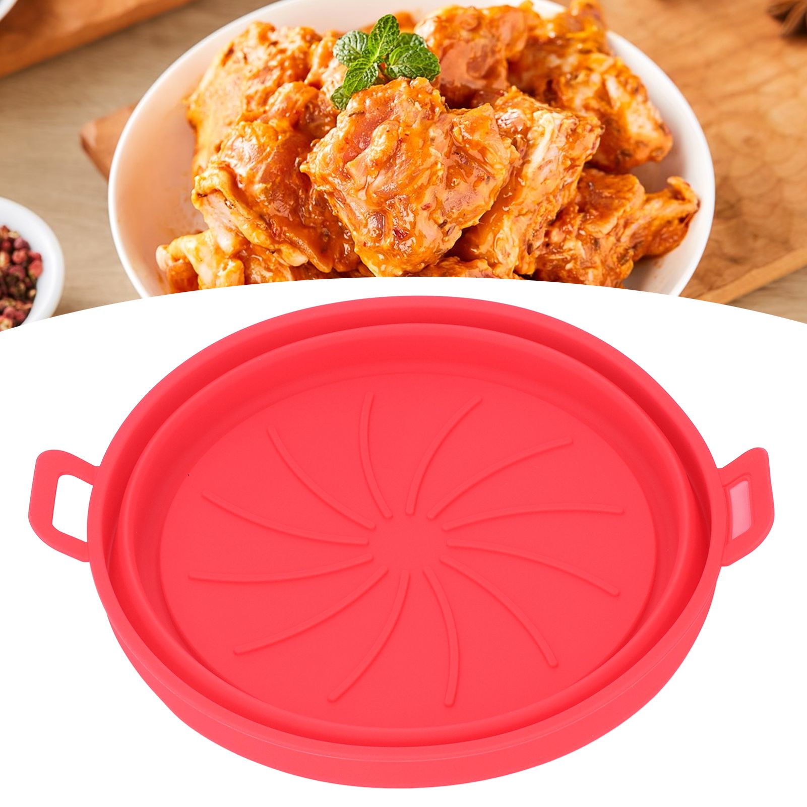 Foldable Fryer Silicone Liner Food Grade High Temperature Resistant Round view 11