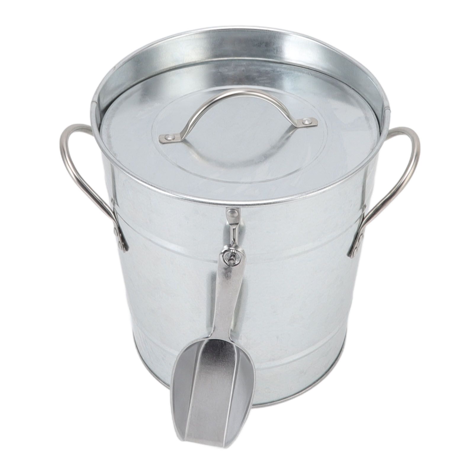 Ice Bucket Round with Ice Shovel Galvanized Sheet Plastic Beer Chiller Bin for view 3