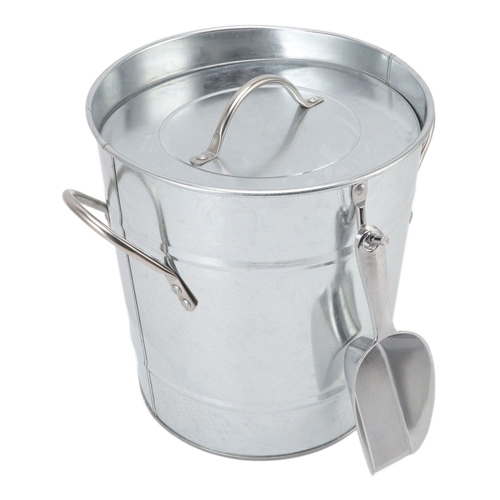 Ice Bucket Round with Ice Shovel Galvanized Sheet Plastic Beer Chiller Bin for view 4