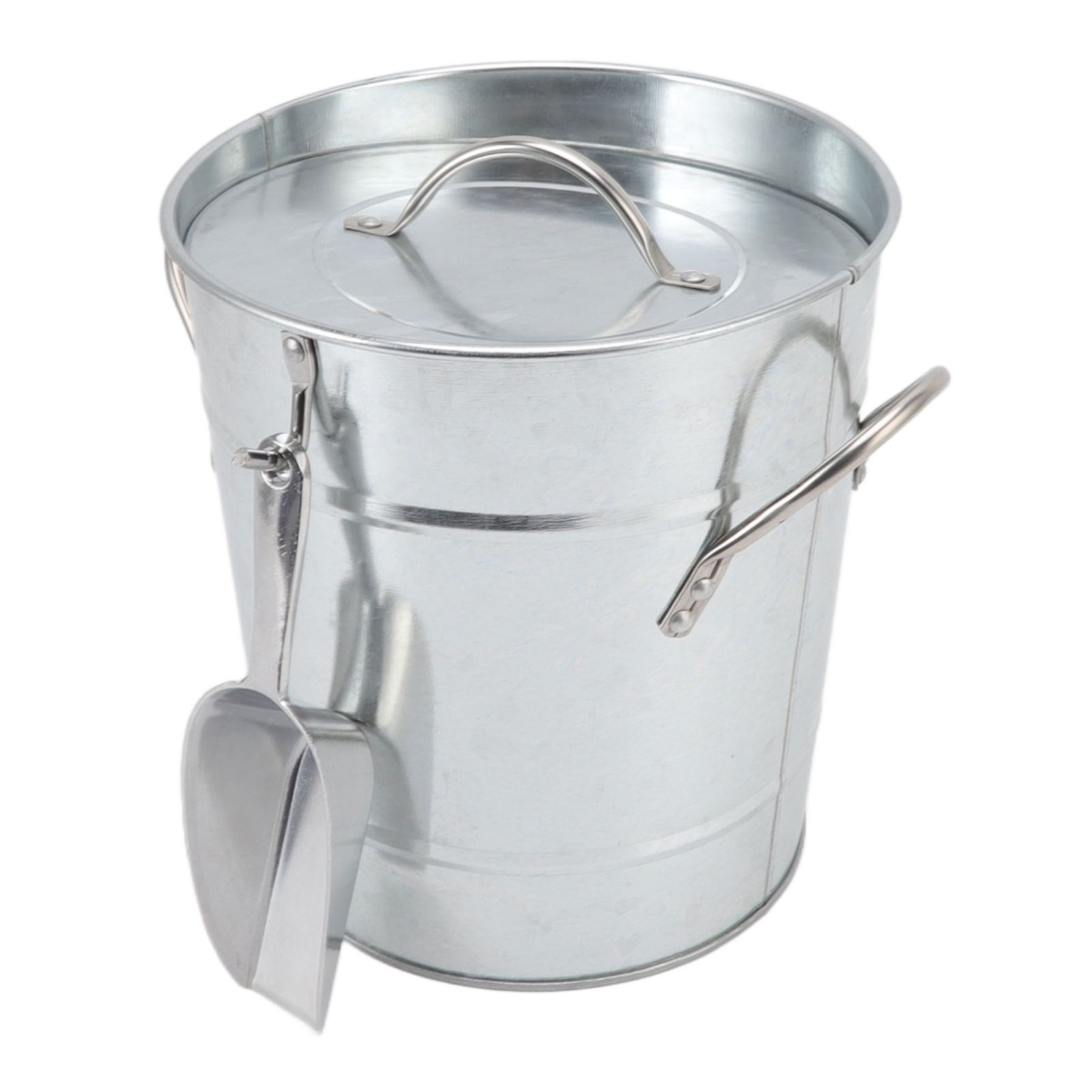 Ice Bucket Round with Ice Shovel Galvanized Sheet Plastic Beer Chiller Bin for view 5