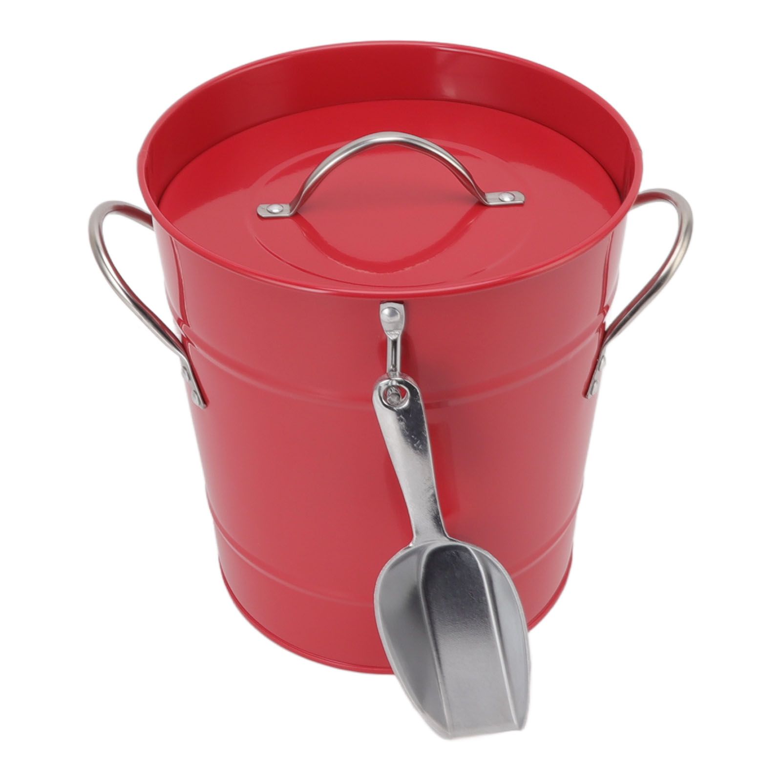 Ice Bucket Round with Ice Shovel Galvanized Sheet Plastic Beer Chiller Bin for view 2