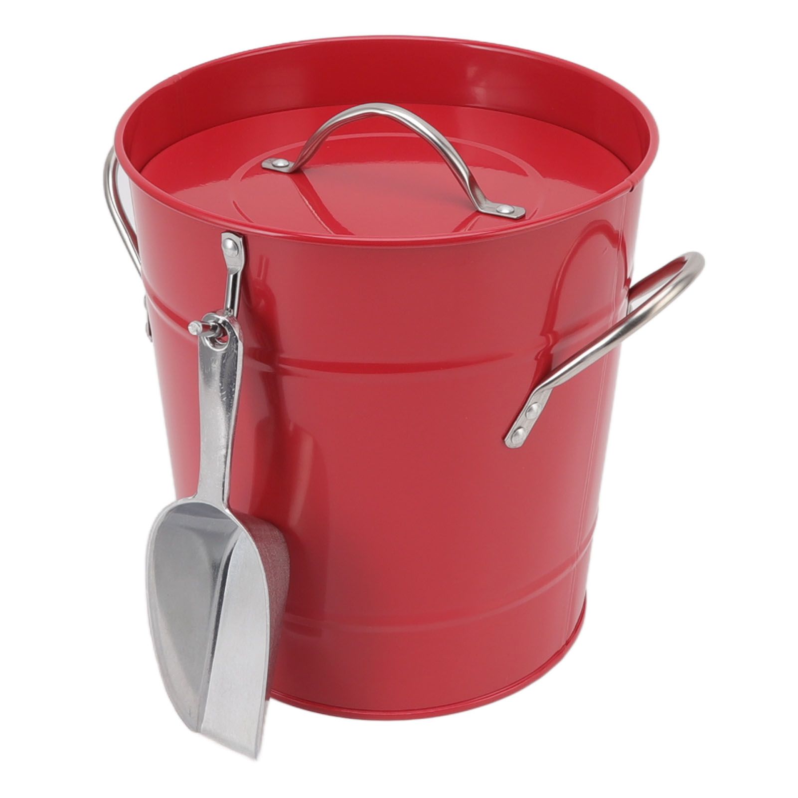 Ice Bucket Round with Ice Shovel Galvanized Sheet Plastic Beer Chiller Bin for view 3
