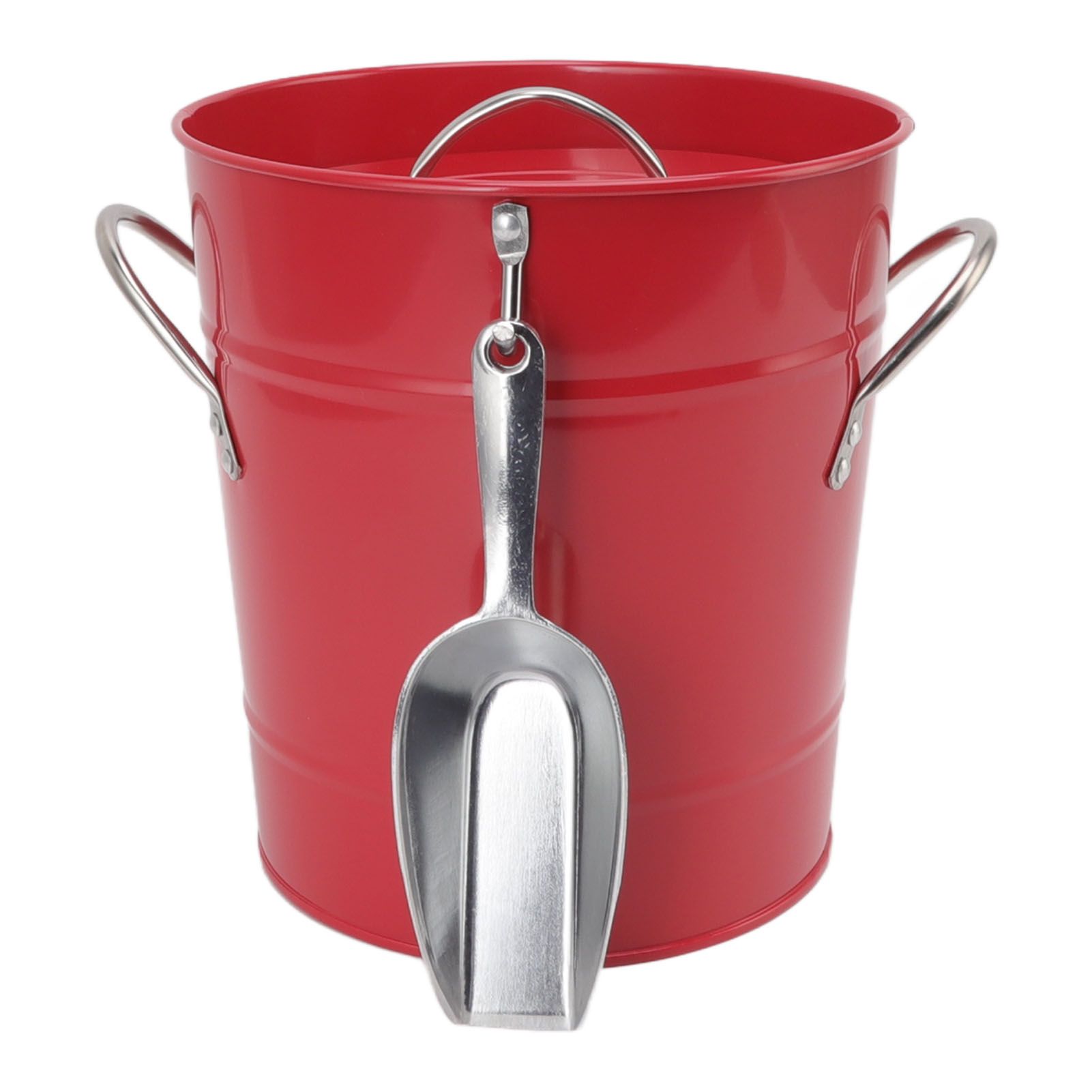 Ice Bucket Round with Ice Shovel Galvanized Sheet Plastic Beer Chiller Bin for view 4