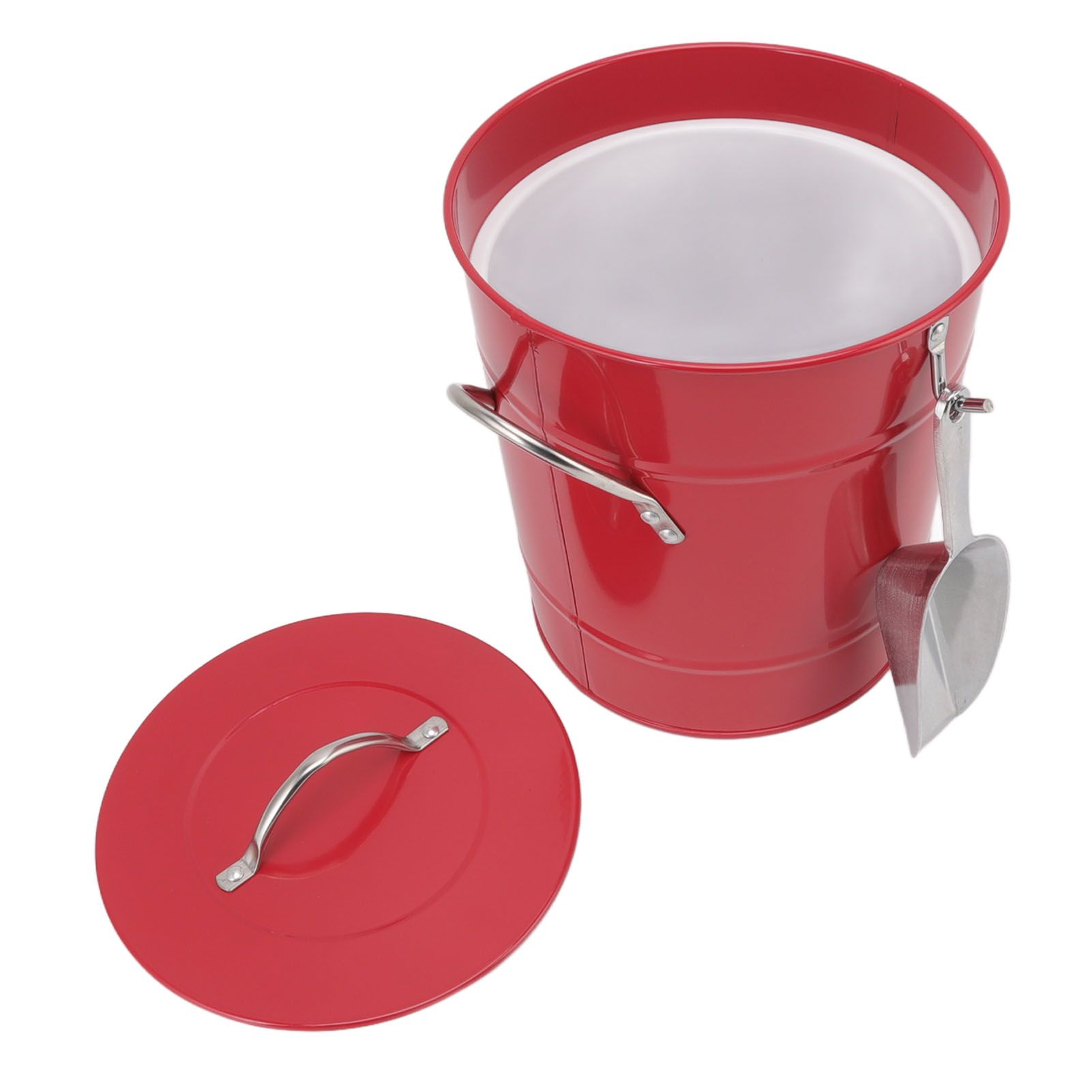 Ice Bucket Round with Ice Shovel Galvanized Sheet Plastic Beer Chiller Bin for view 8