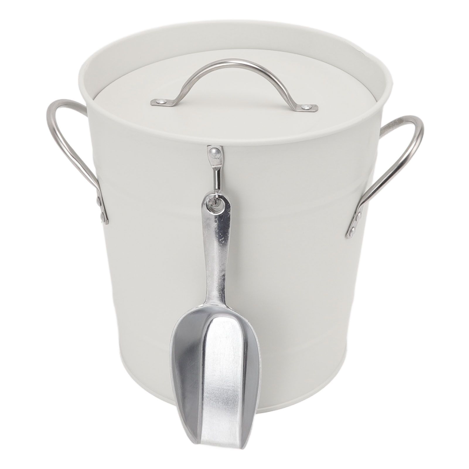 Ice Bucket Round with Ice Shovel Galvanized Sheet Plastic Beer Chiller Bin for view 2