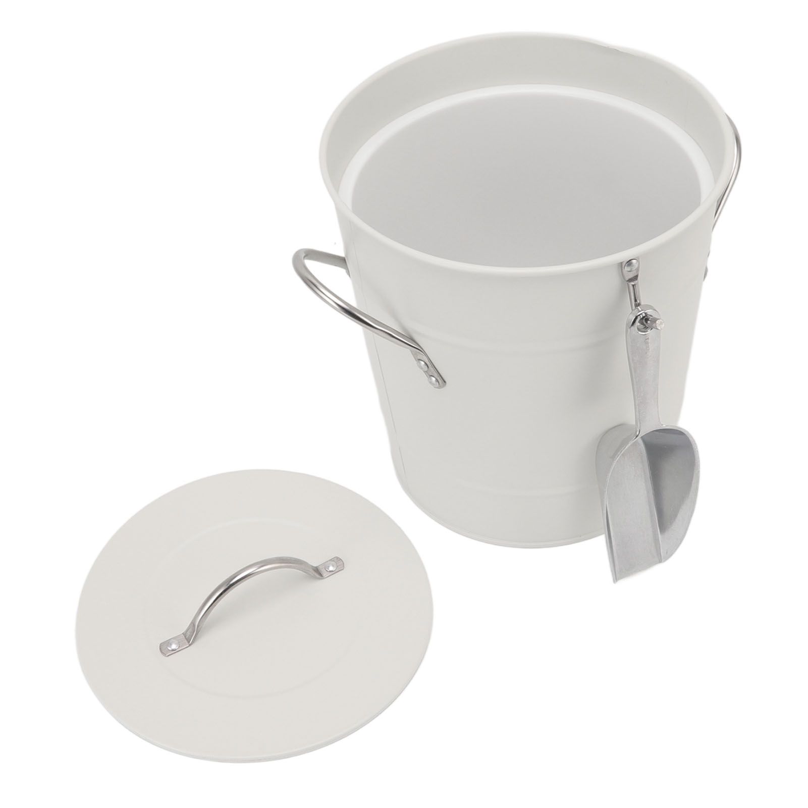 Ice Bucket Round with Ice Shovel Galvanized Sheet Plastic Beer Chiller Bin for view 8