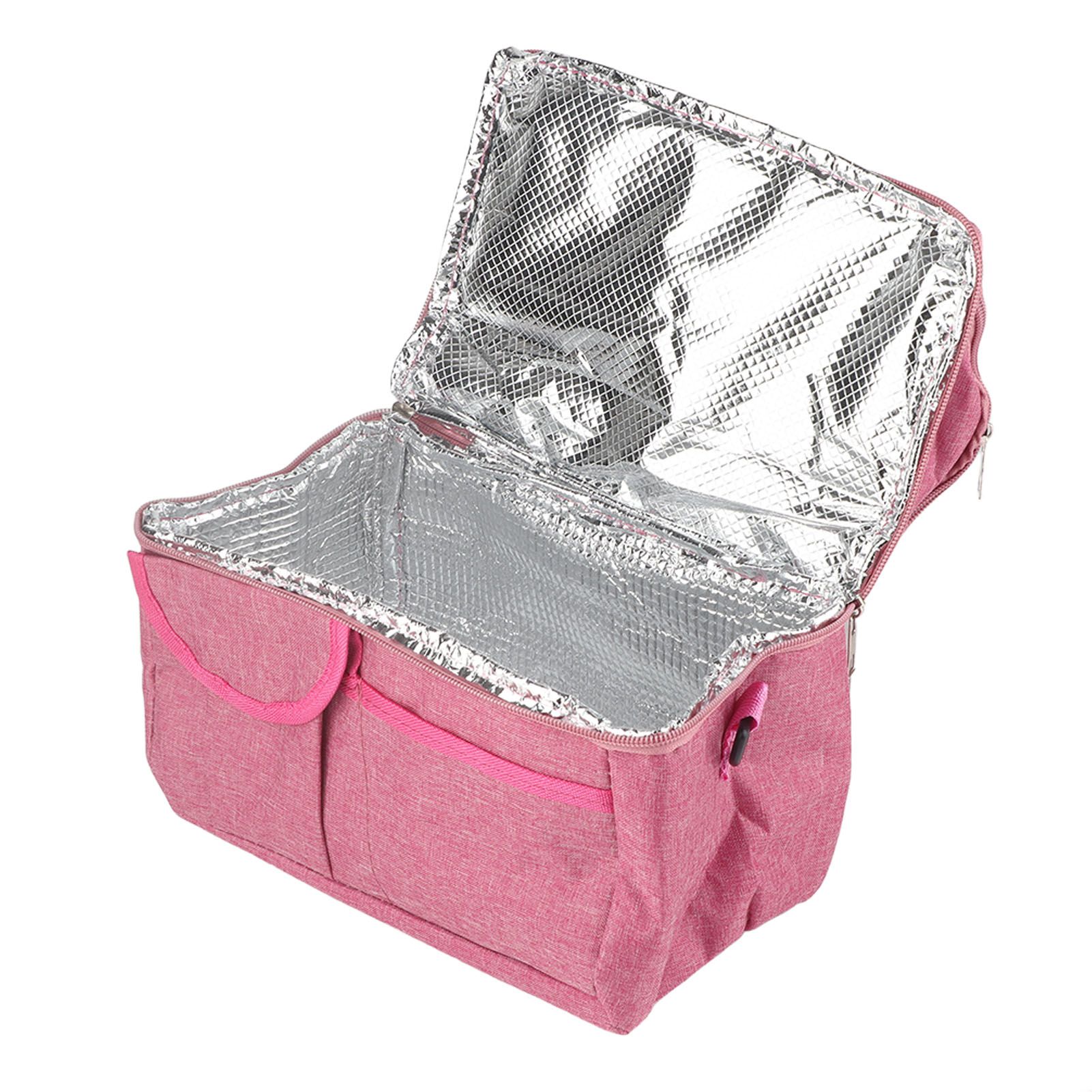 Rose Red Breastmilk Cooler Transport Bag Waterproof Large Double Layer view 2