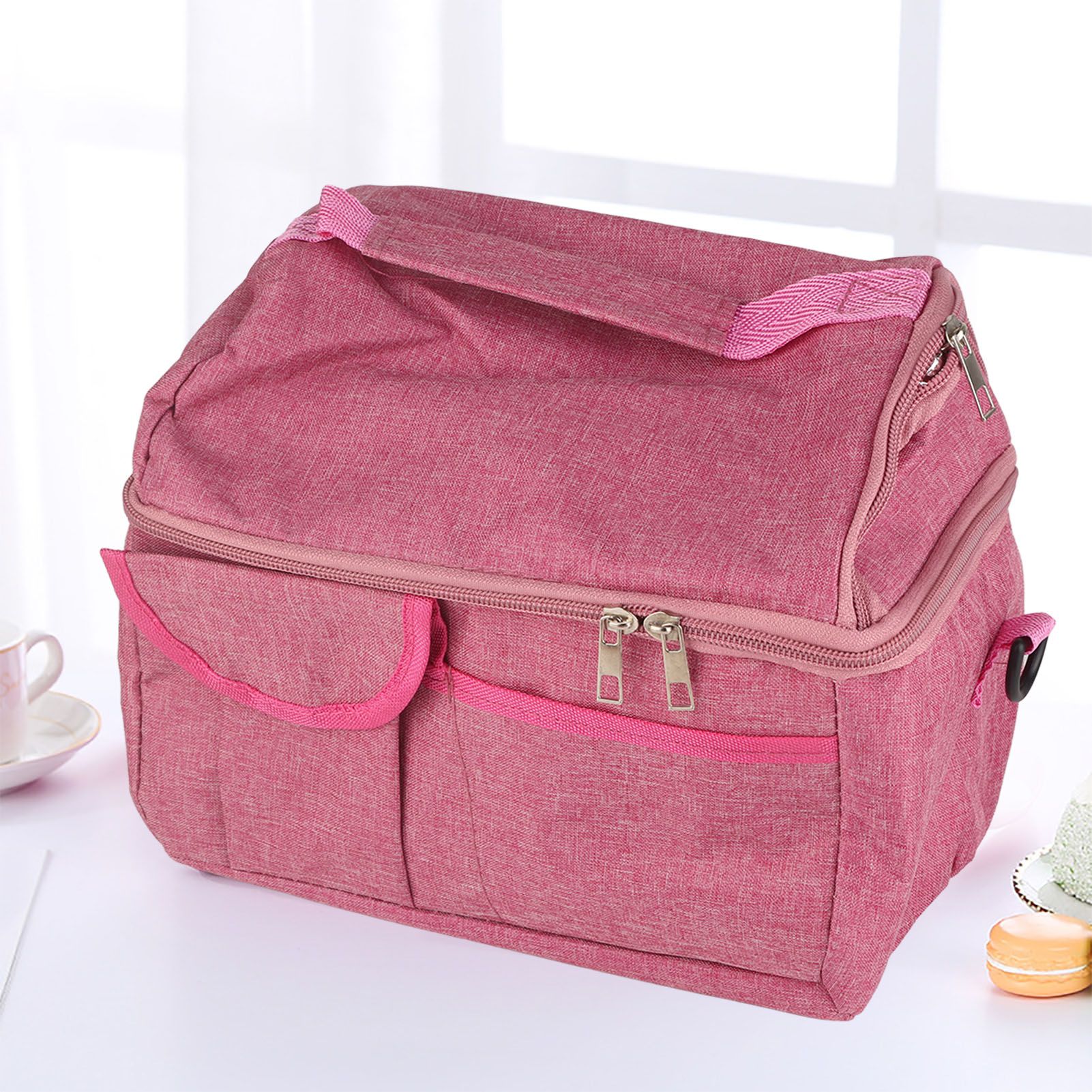 Rose Red Breastmilk Cooler Transport Bag Waterproof Large Double Layer view 12