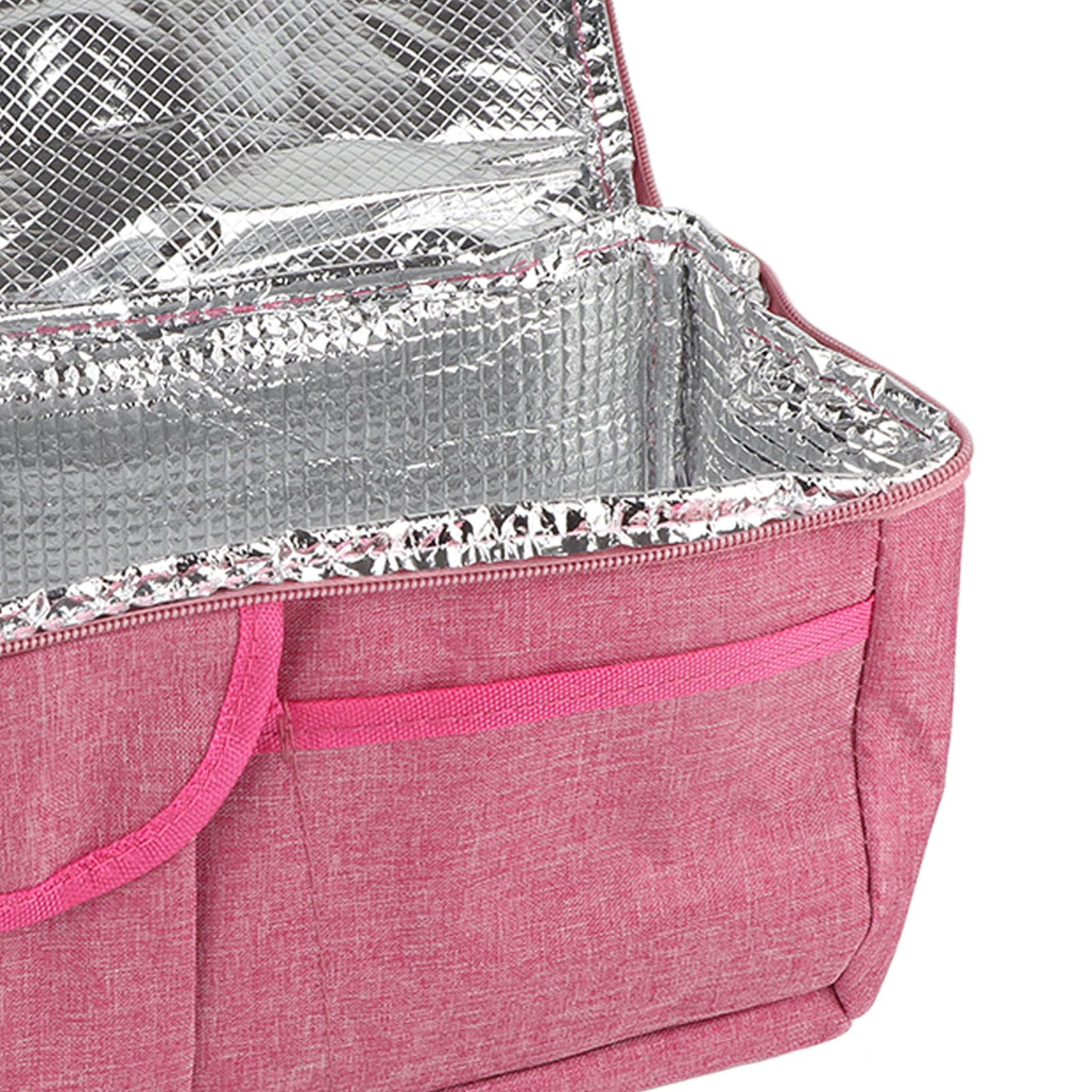 Rose Red Breastmilk Cooler Transport Bag Waterproof Large Double Layer view 13