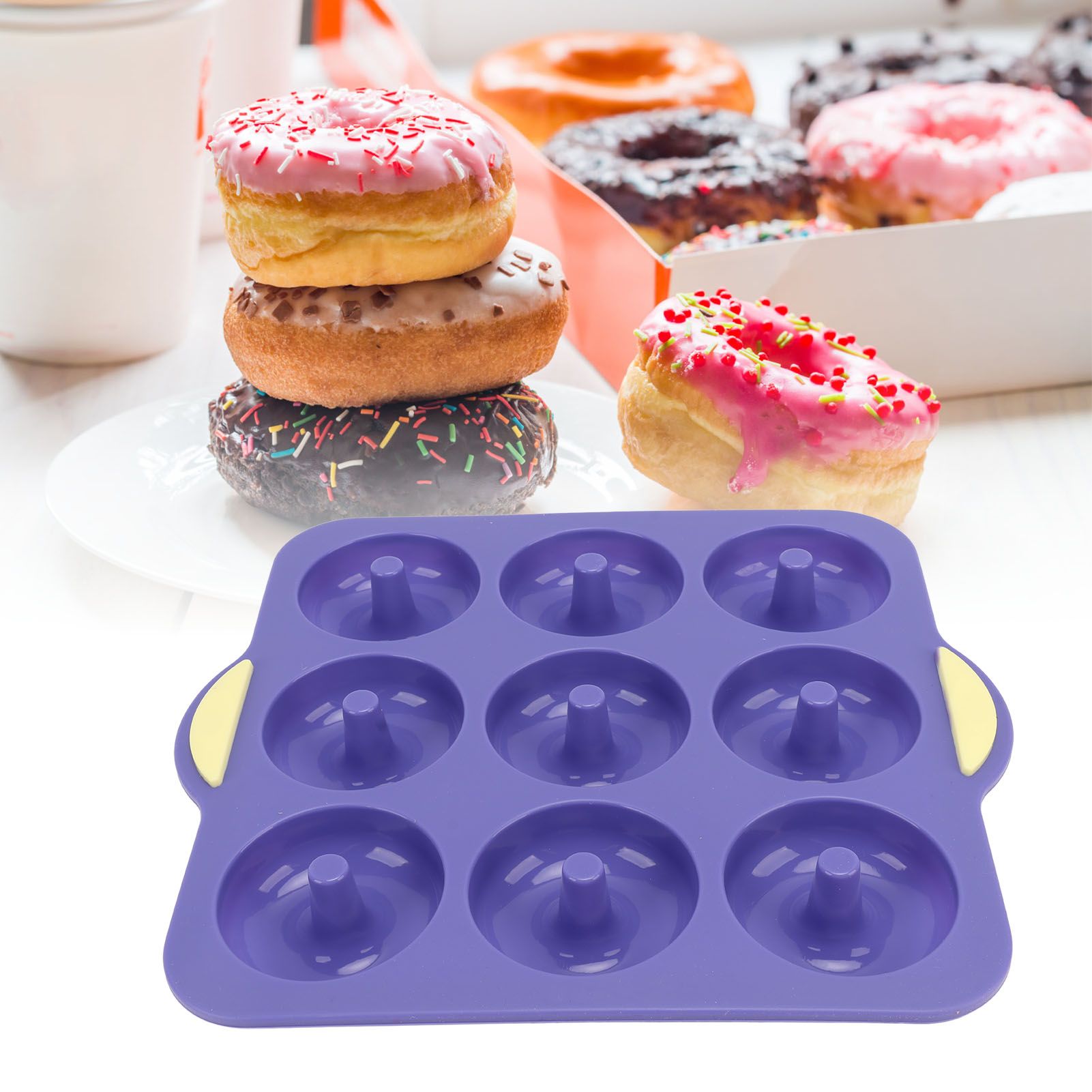 Silicone Donut Mold 9 Cavity Prevents Stick Safe Heat Resistance Doughnut Pan view 11