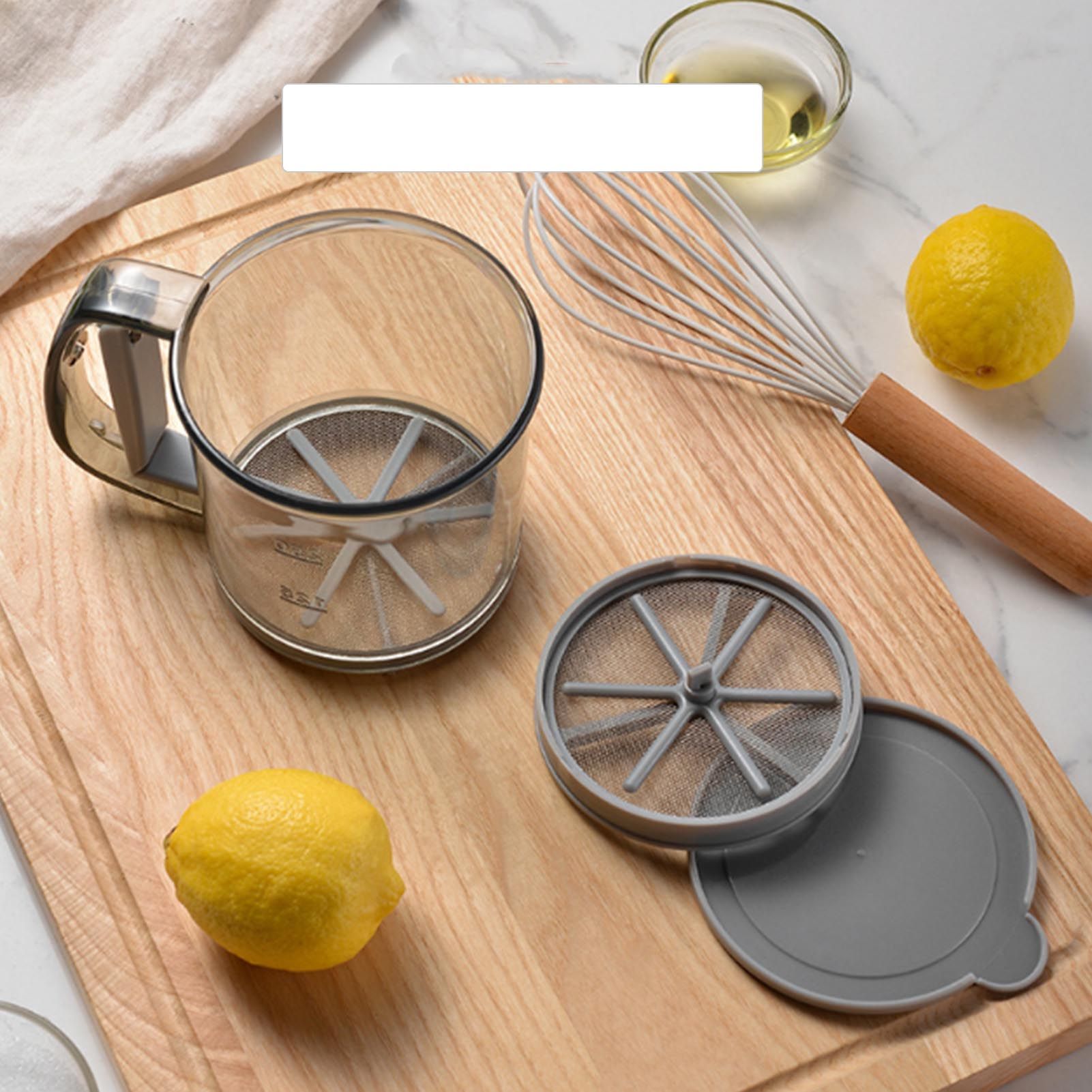 Flour Sifter Cup Handheld Double Layer Filter Mesh Flour Strainer Colander view 11