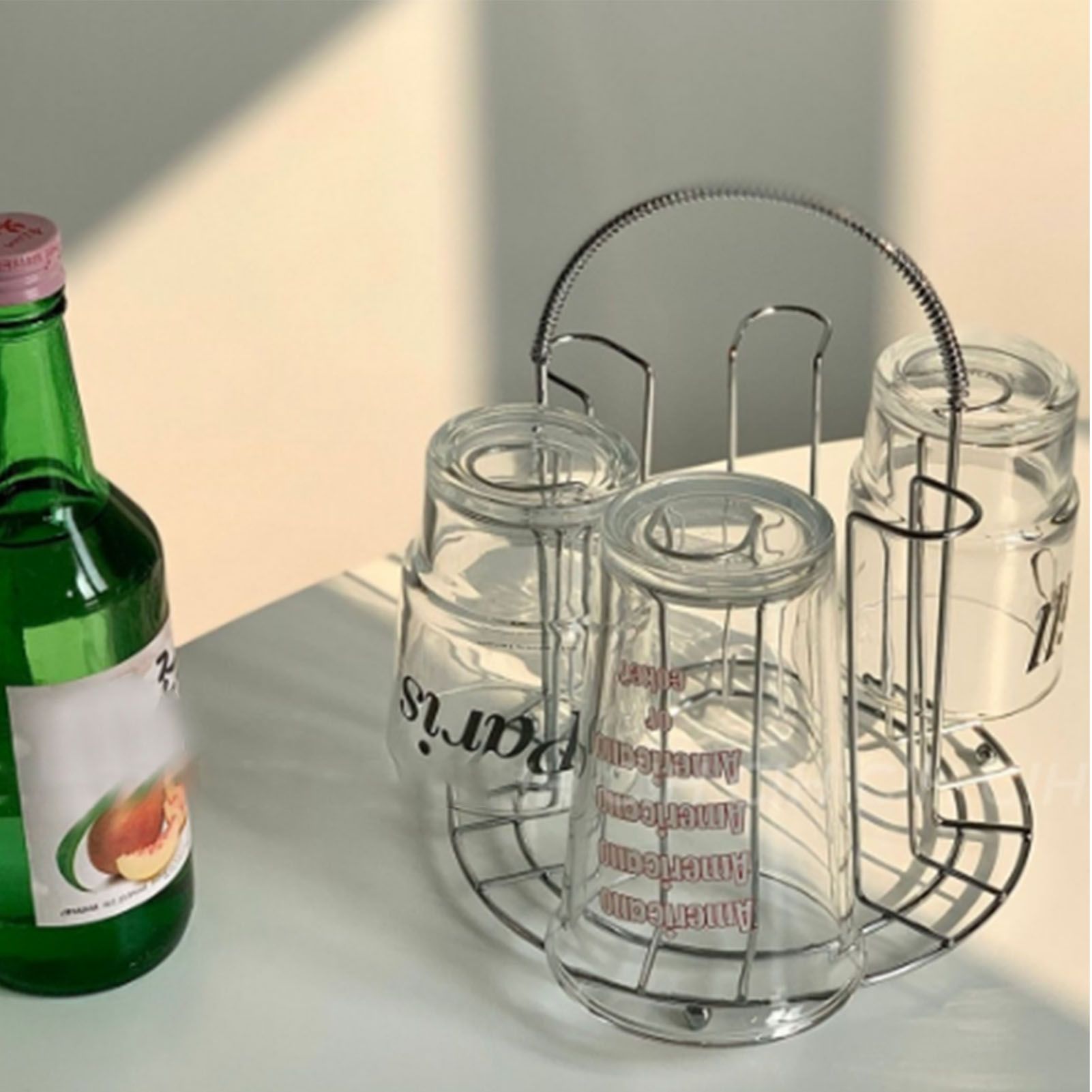Glass Water Cup Rack Bracket Stainless Steel Household Draining Cup Storage view 6