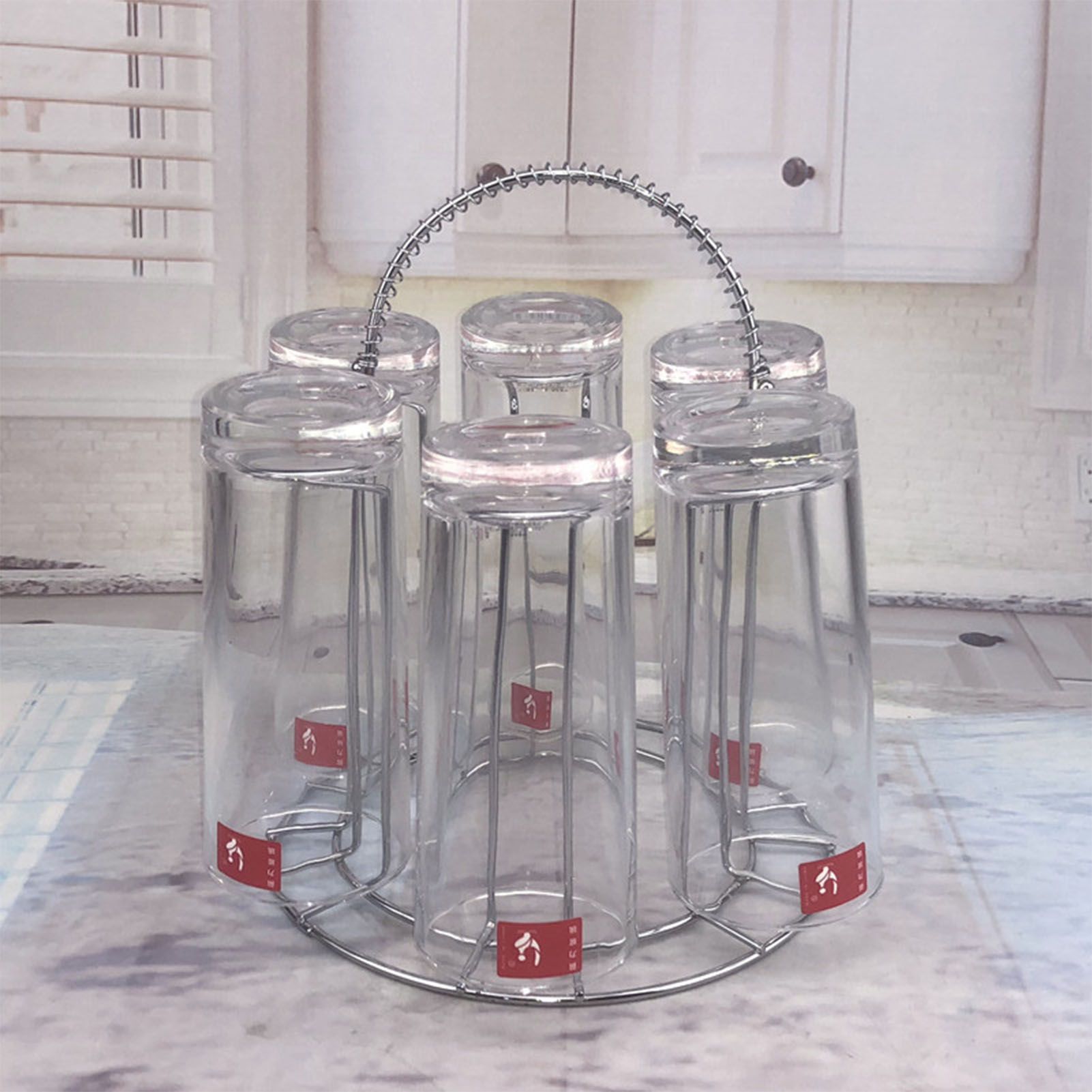 Glass Water Cup Rack Bracket Stainless Steel Household Draining Cup Storage view 12
