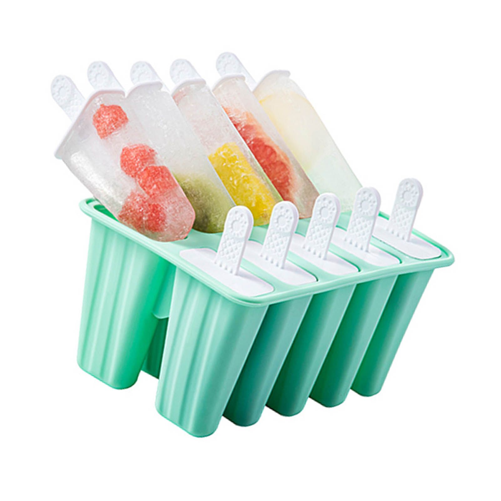 Ice Cream Mould 10 Grids Food Grade Silicone Non Stick Green Ice Lolly Maker view 2