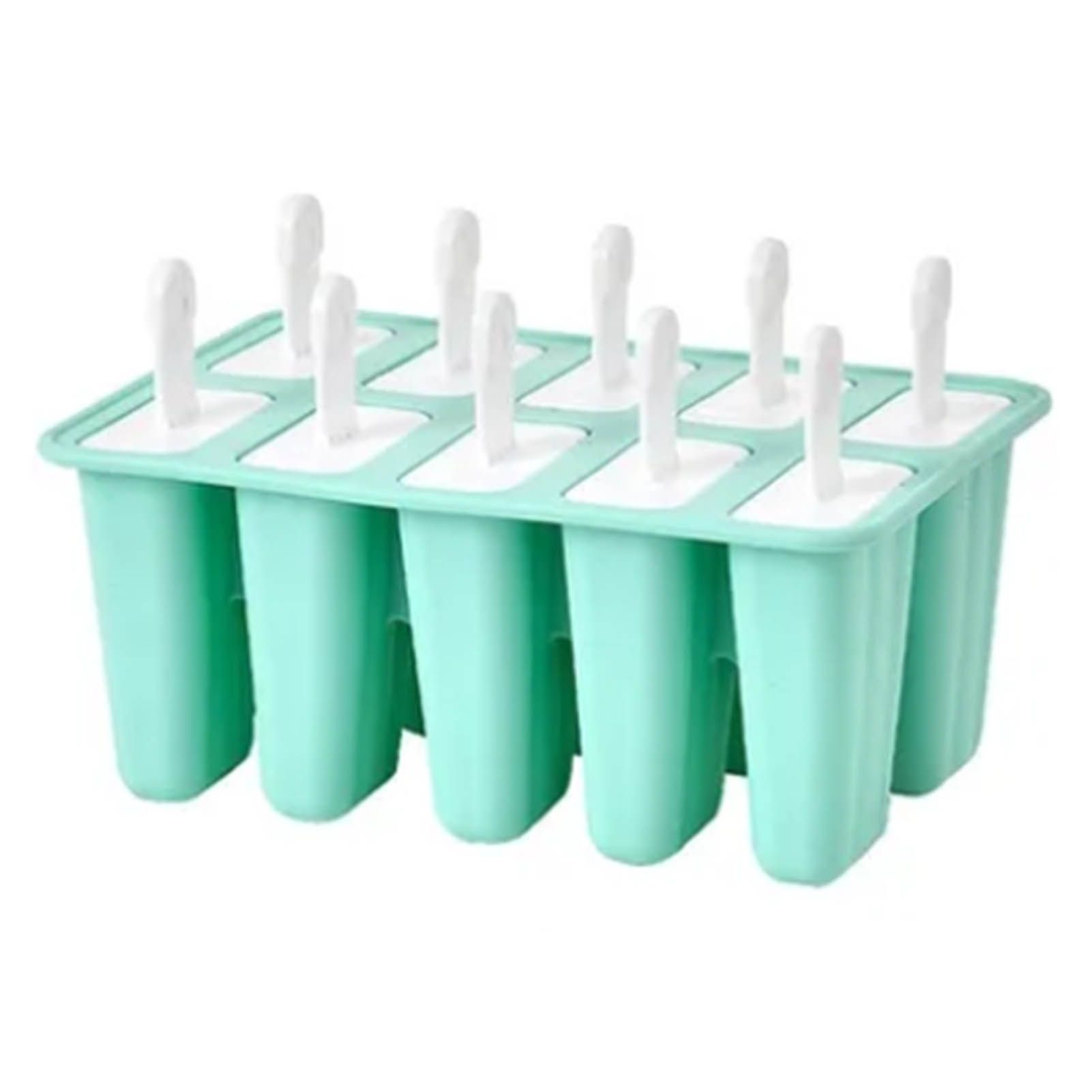 Ice Cream Mould 10 Grids Food Grade Silicone Non Stick Green Ice Lolly Maker view 4