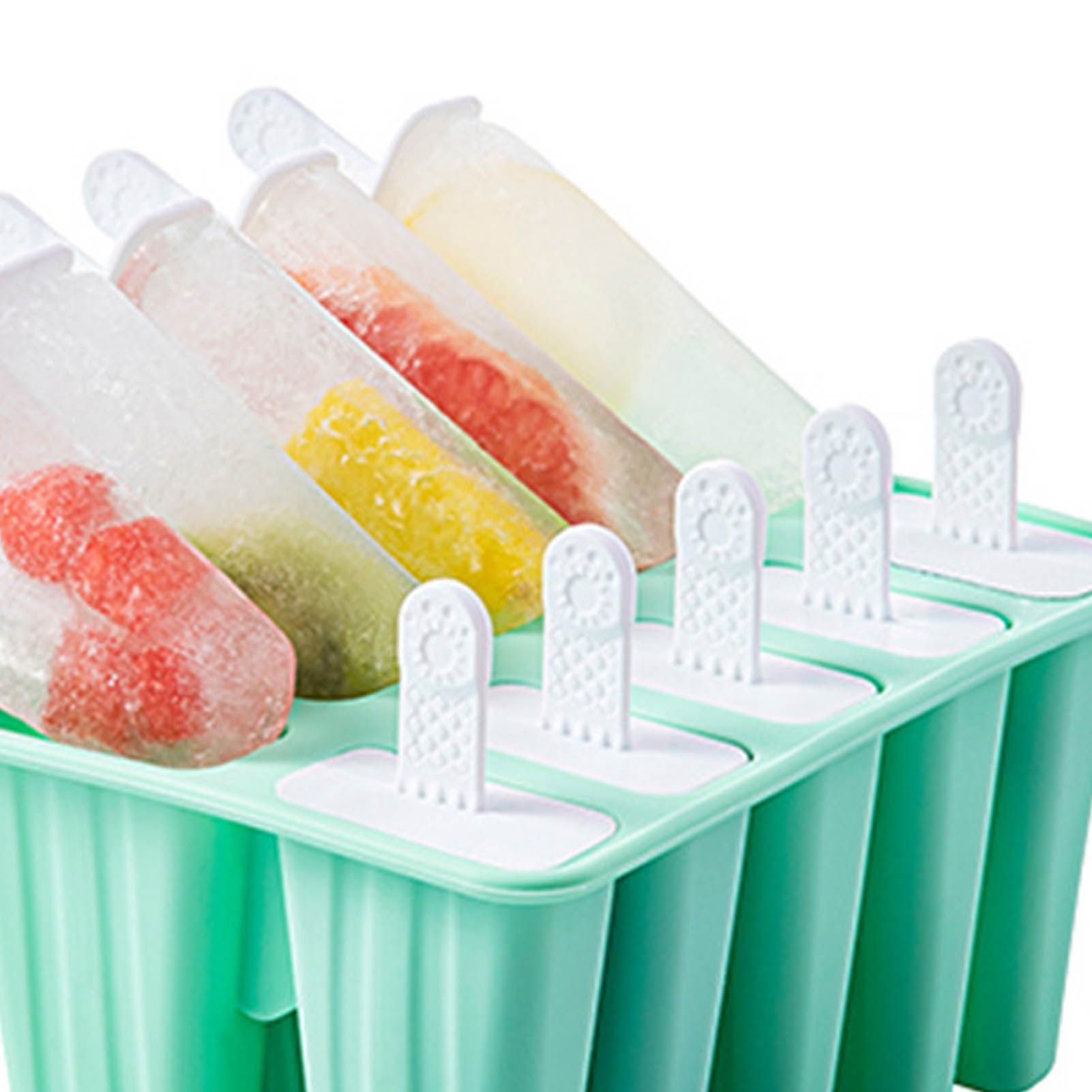 Ice Cream Mould 10 Grids Food Grade Silicone Non Stick Green Ice Lolly Maker view 9
