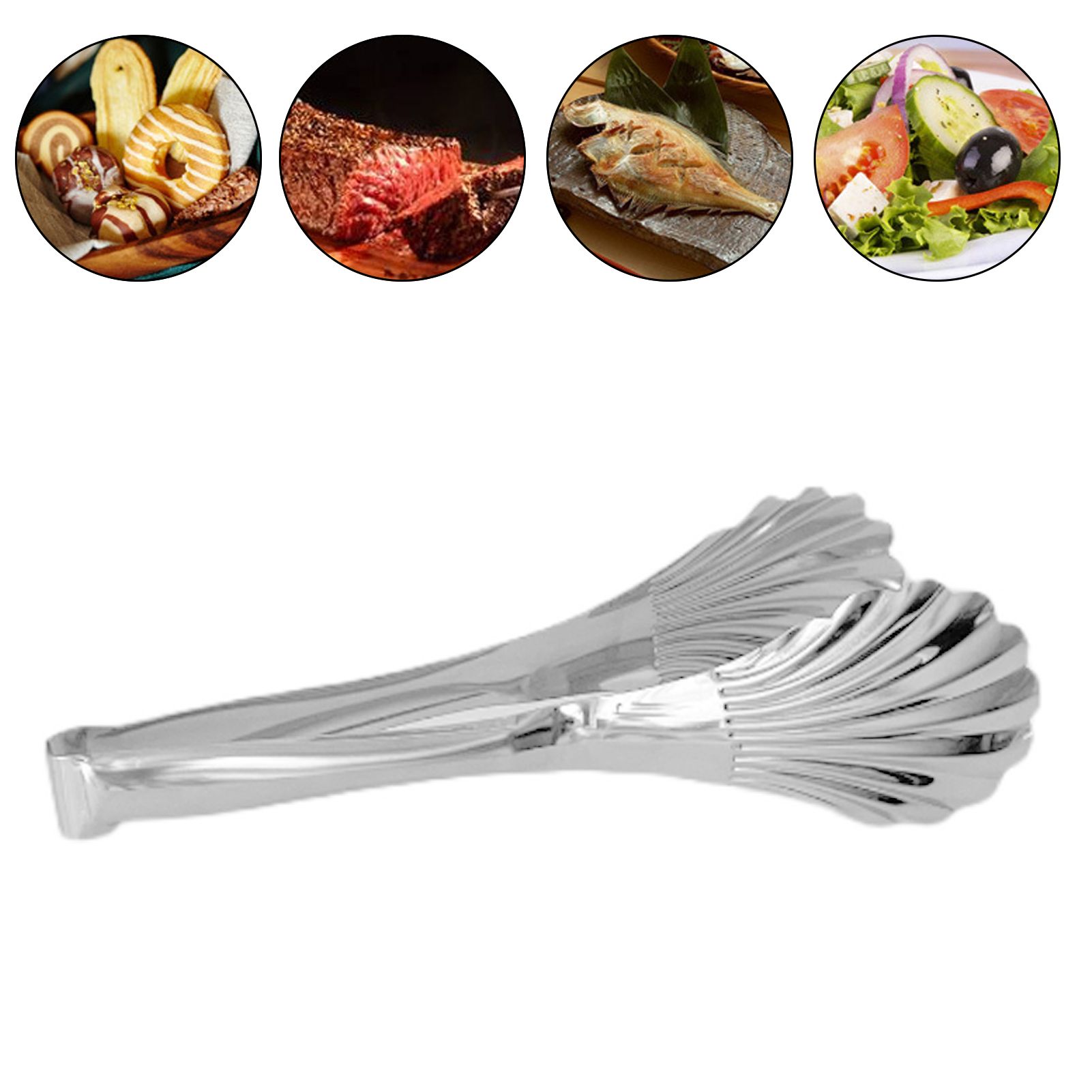 Cooking Tongs Multipurpose Heat Resistance Shell Shape Stainless Steel Kitchen view 5
