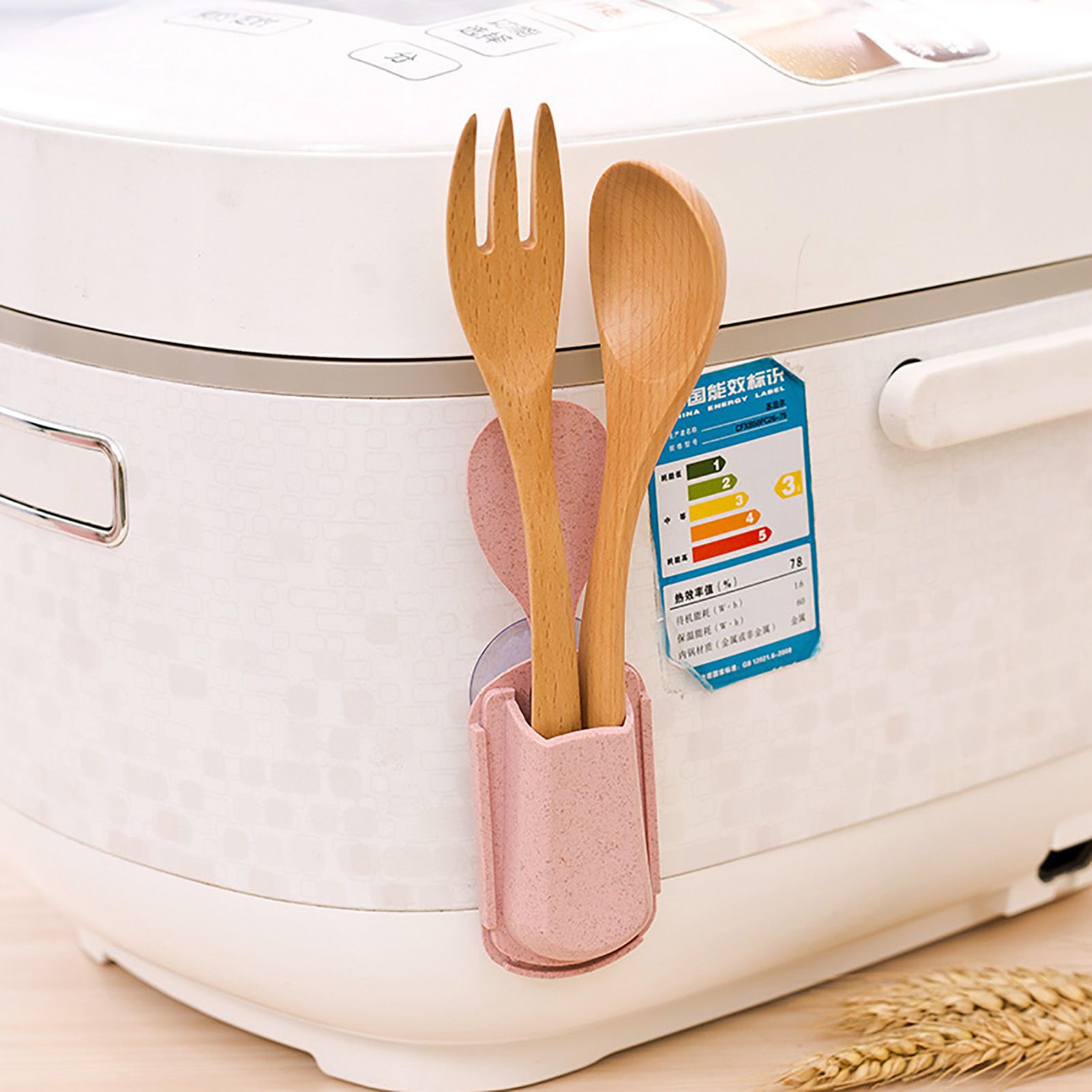 Multifunctional Kitchen Rice Scoop Storage Rack Rice Cooker Side Spoon Holder view 10