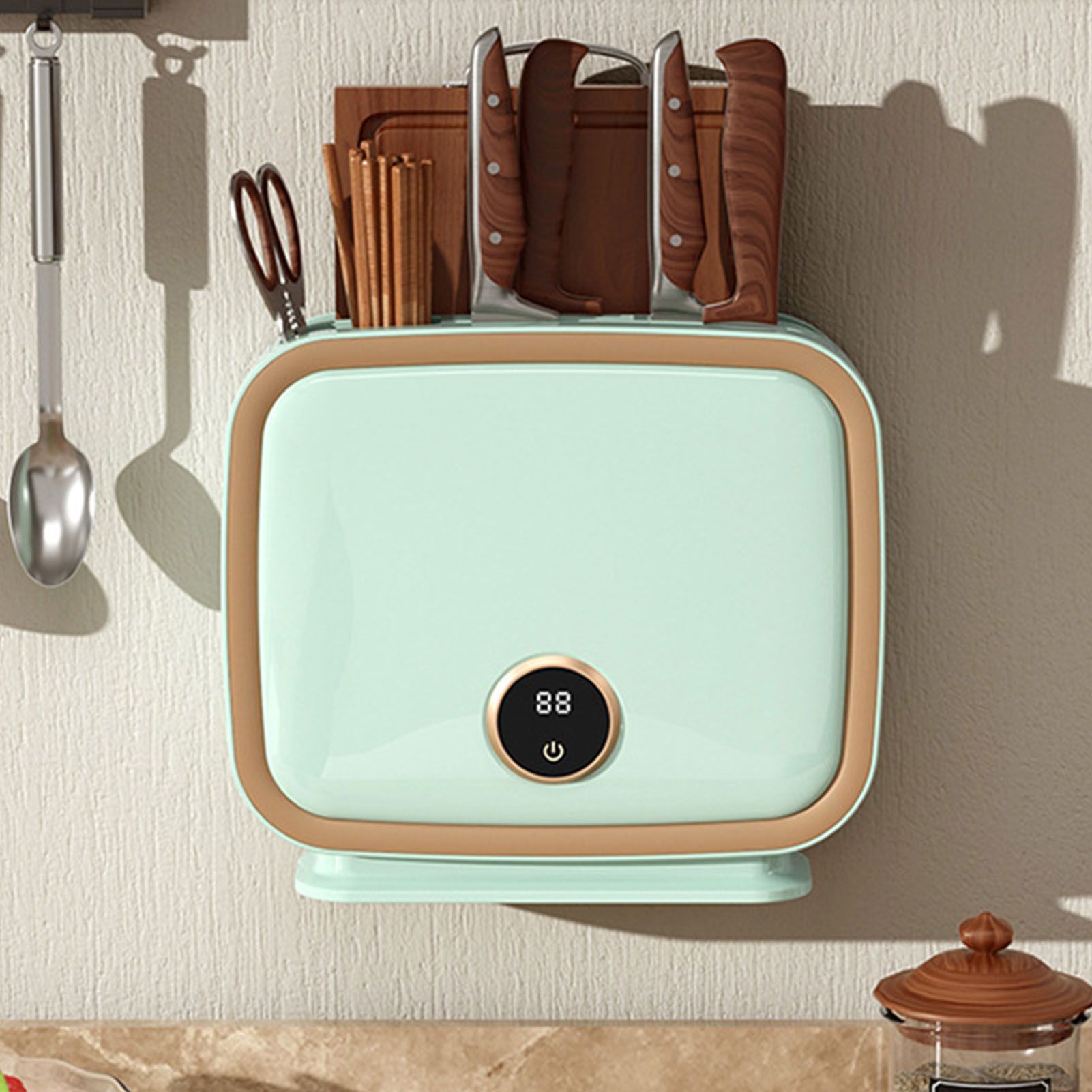 Wall Mounted Knife Holder Utensil Drying Rack Hot Air Circulation Knife view 5